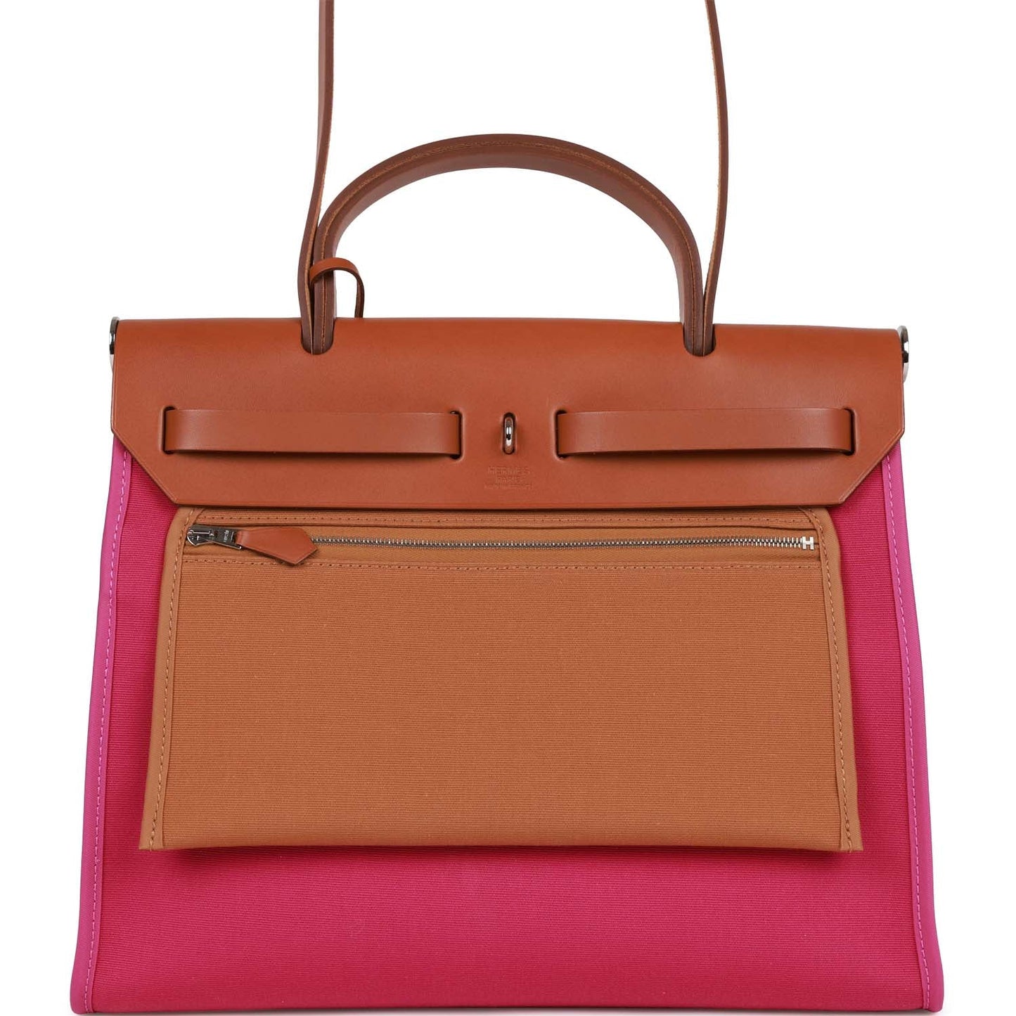 Luxury Hermes Herbag Zip PM 31 Rose Pourpre Toile H Berline Vache Barenia Hunter Palladium Hardware