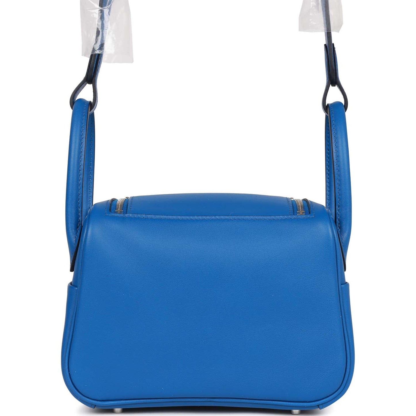 Luxury Hermes Mini Lindy Bleu France Verso Swift Palladium Hardware