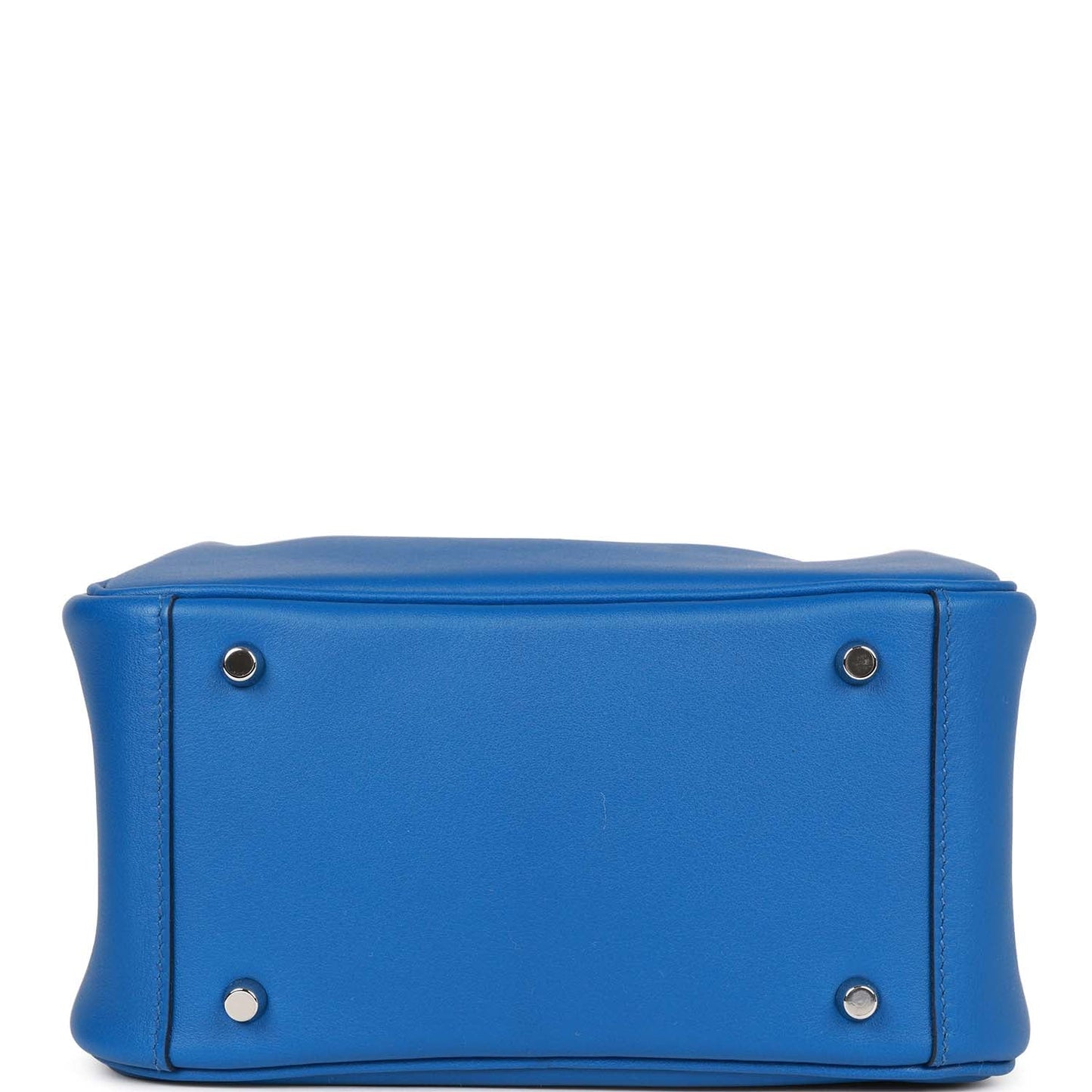 Luxury Hermes Mini Lindy Bleu France Verso Swift Palladium Hardware