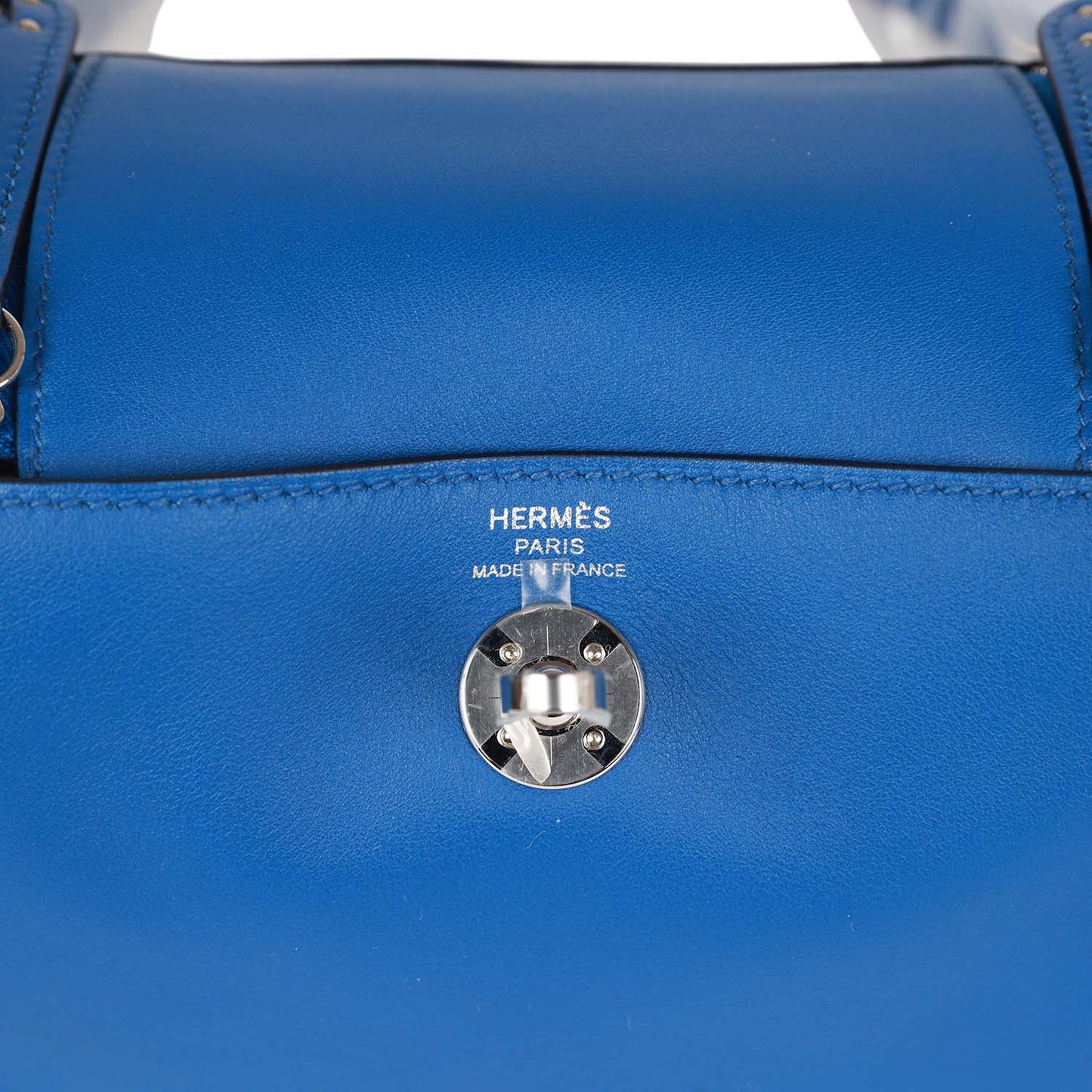 Luxury Hermes Mini Lindy Bleu France Verso Swift Palladium Hardware
