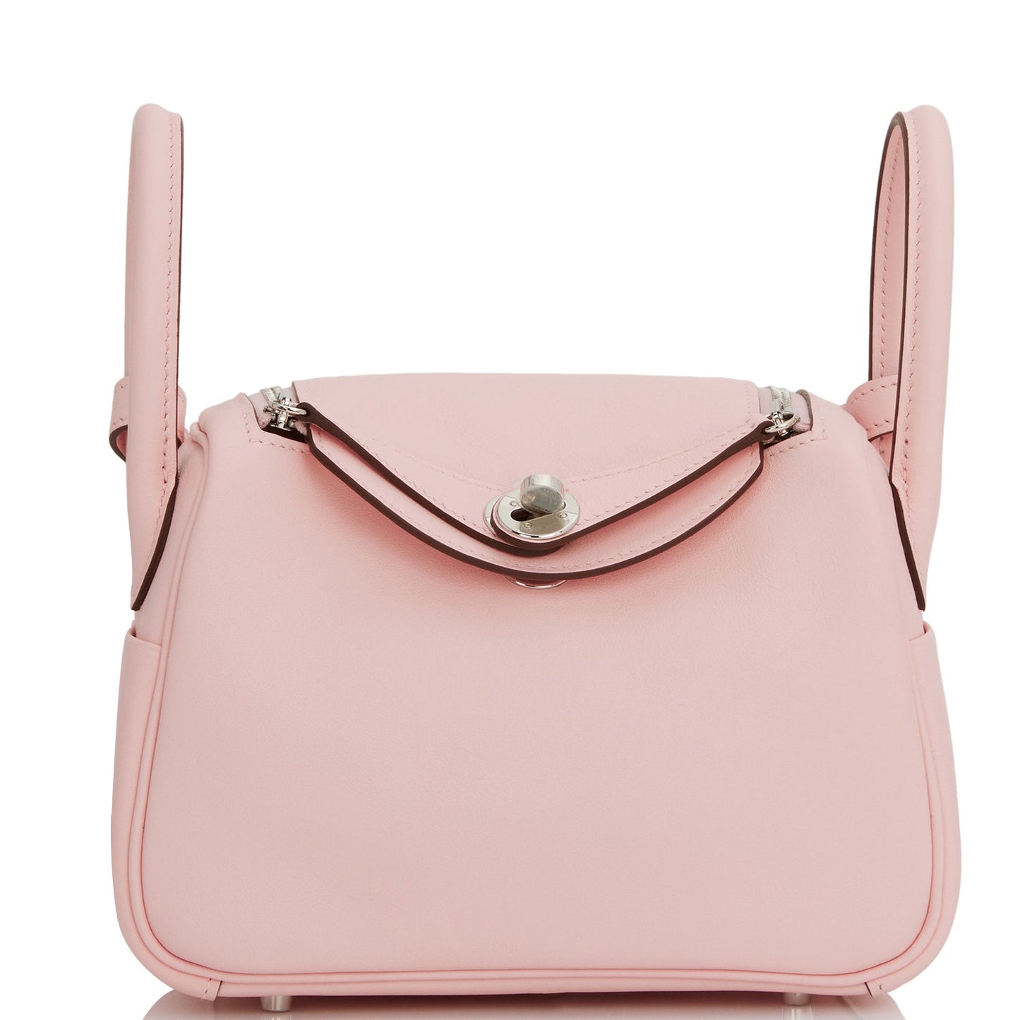 Luxury Hermes Mini Lindy Rose Sakura Swift Palladium Hardware