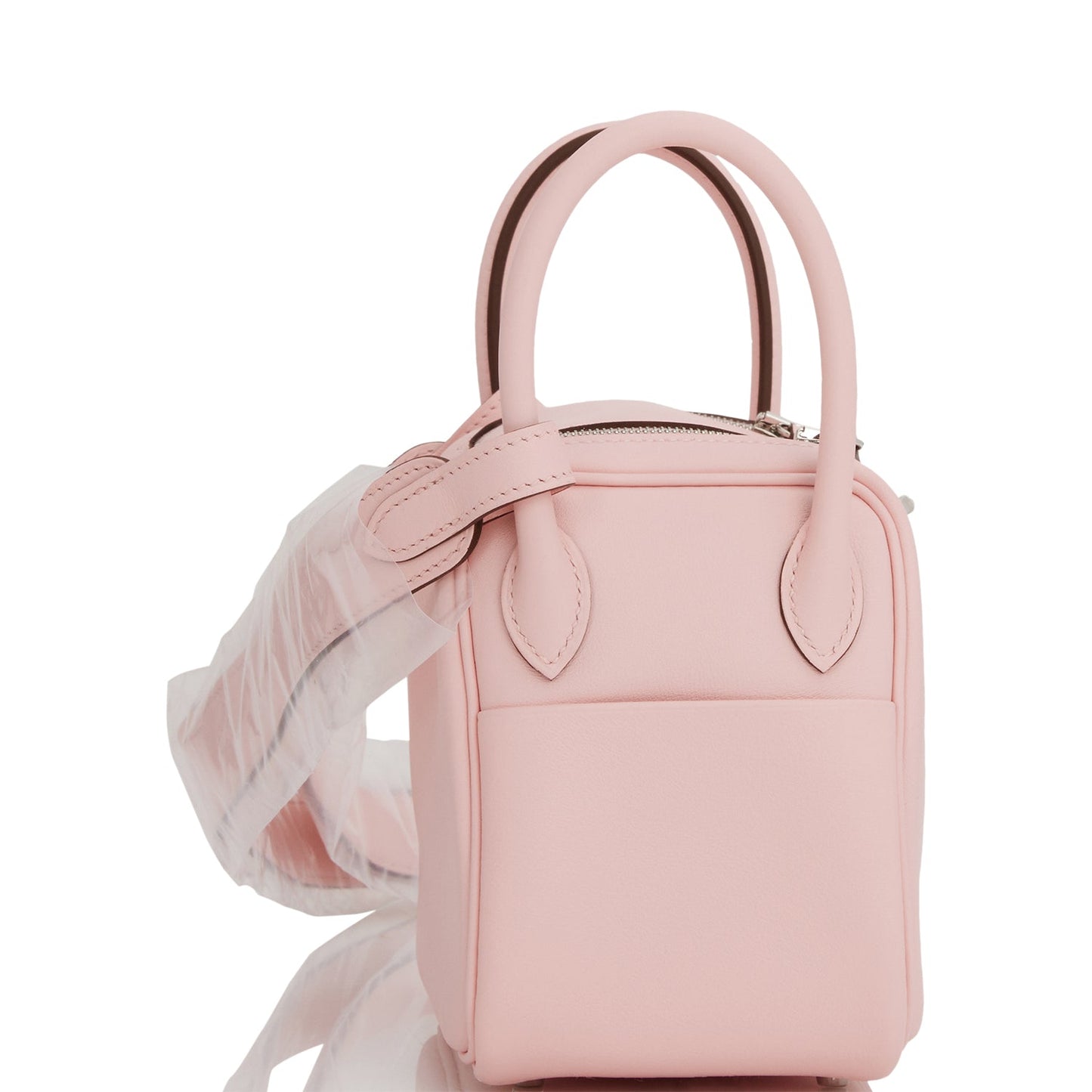 Luxury Hermes Mini Lindy Rose Sakura Swift Palladium Hardware