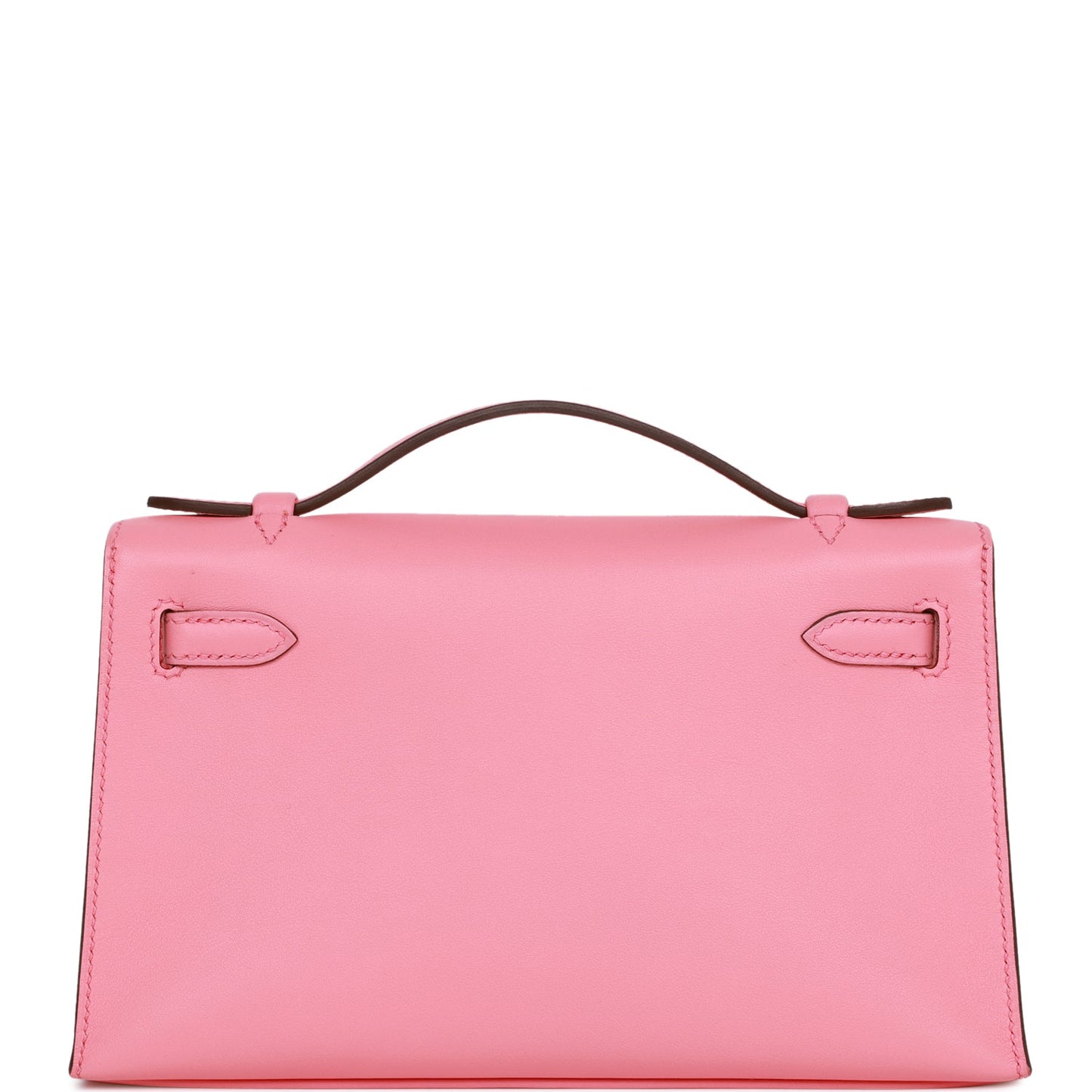 Luxury Hermes Kelly Pochette Rose D'Ete Swift Palladium Hardware
