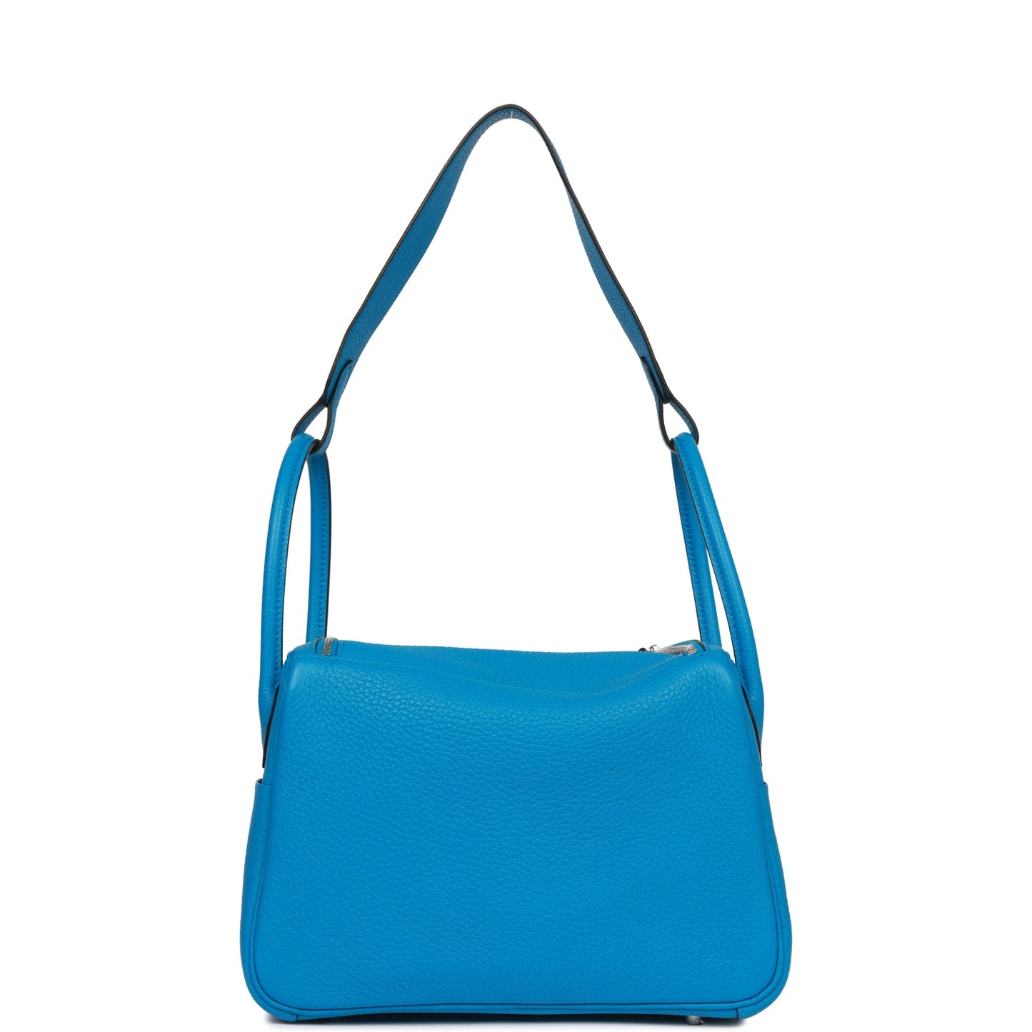 Luxury Hermes Lindy 26 Bleu Zanzibar Verso Clemence Palladium Hardware