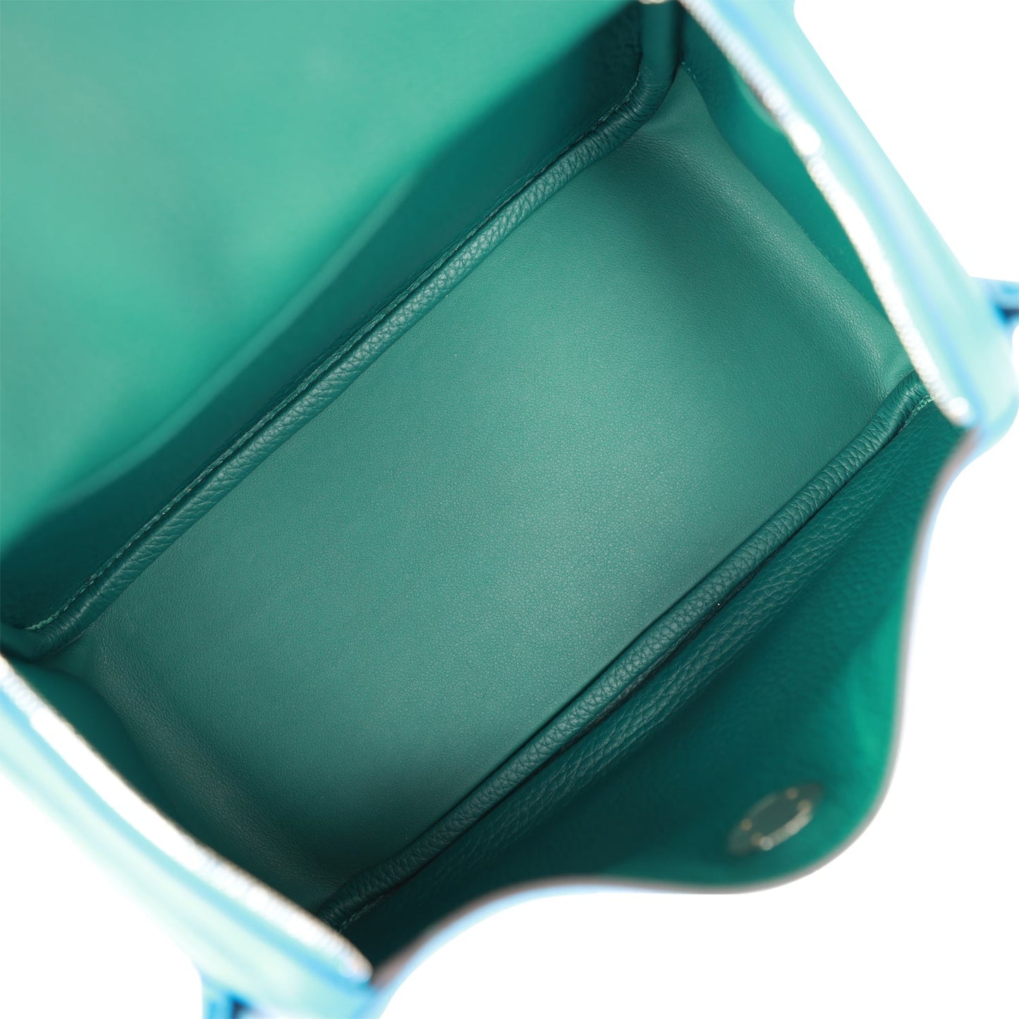 Luxury Hermes Lindy 26 Bleu Zanzibar Verso Clemence Palladium Hardware