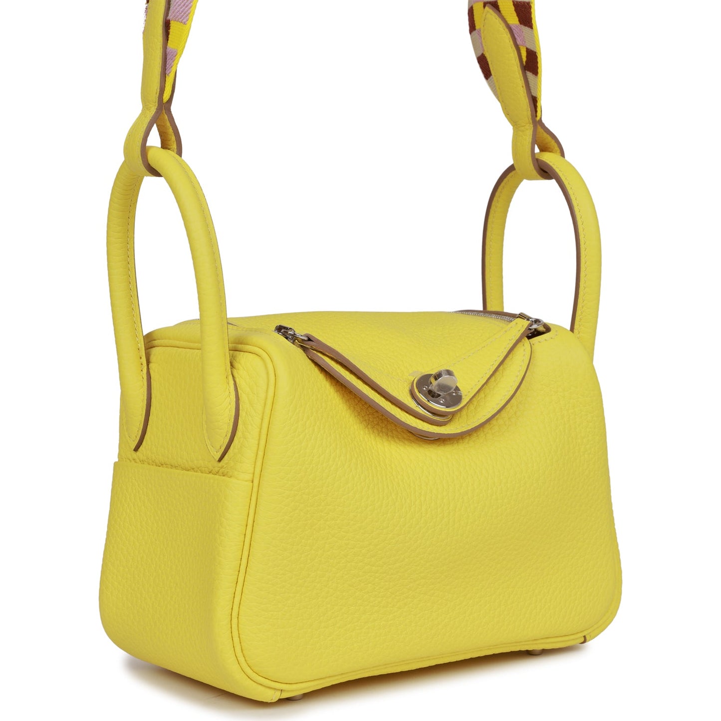 Luxury Hermes Mini Lindy Lime Clemence Palladium Hardware