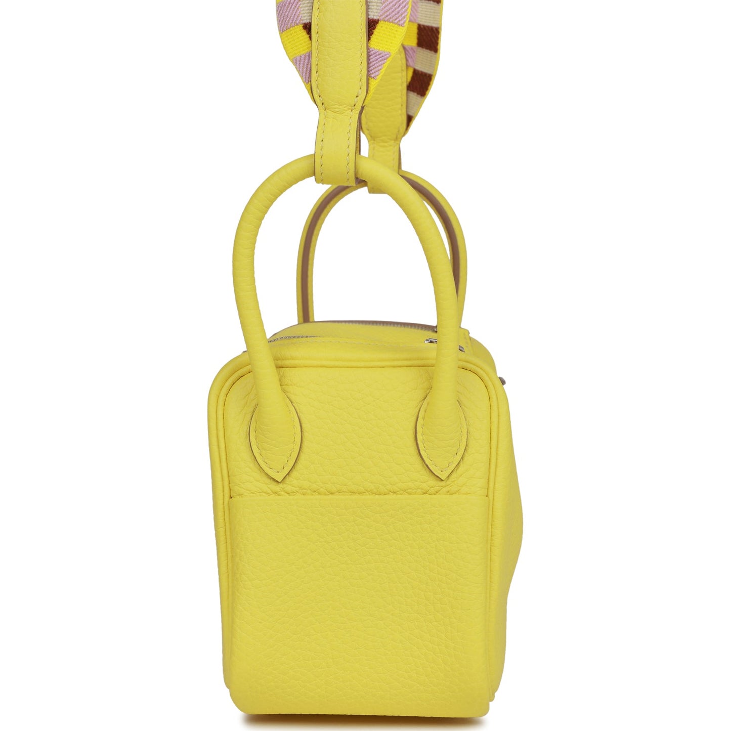 Luxury Hermes Mini Lindy Lime Clemence Palladium Hardware