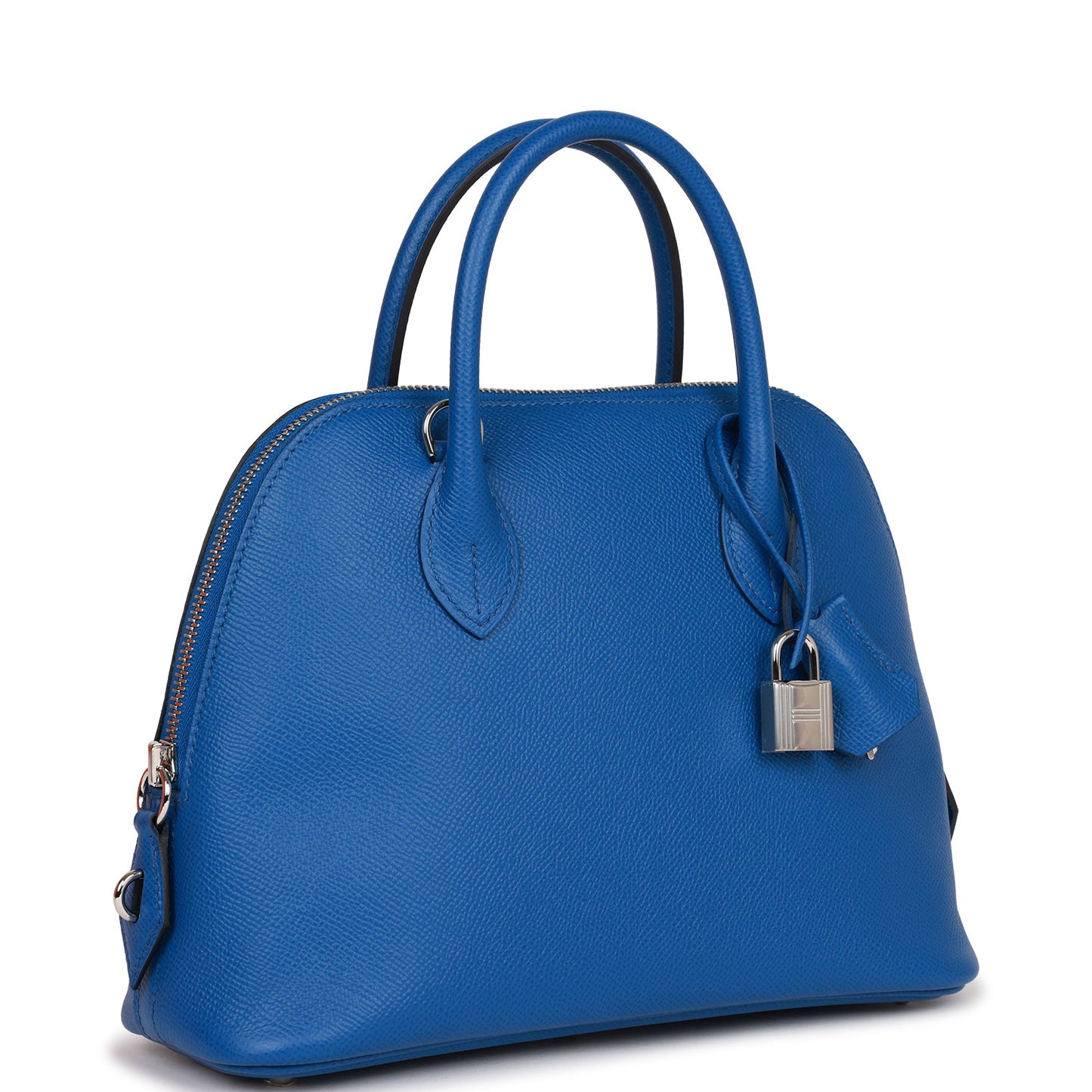 Luxury Hermes 1923 Bolide 25 Bleu France Epsom Palladium Hardware