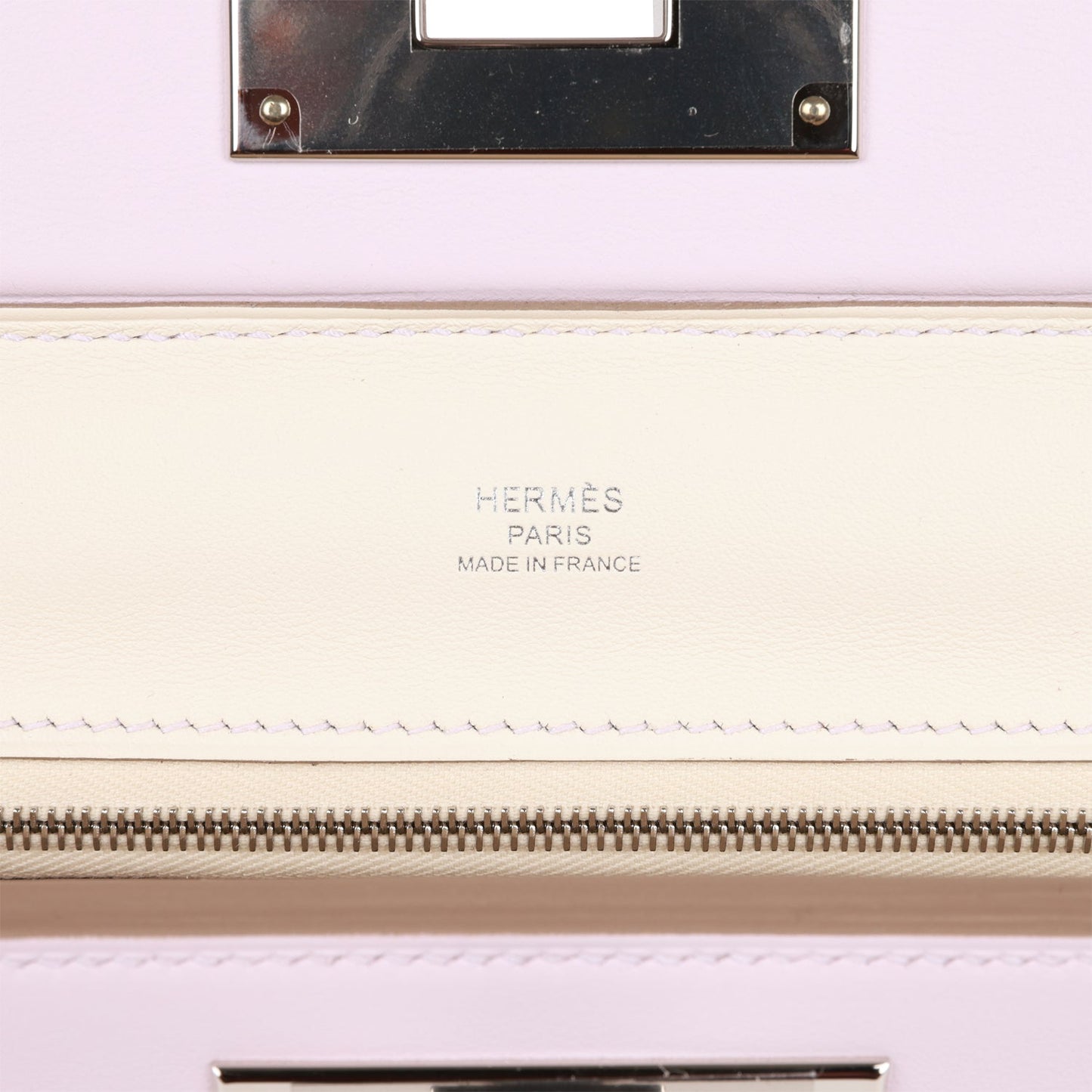 Luxury Hermes Mini 24/24 Bag Mauve Pale Verso Evercolor and Swift Palladium Hardware