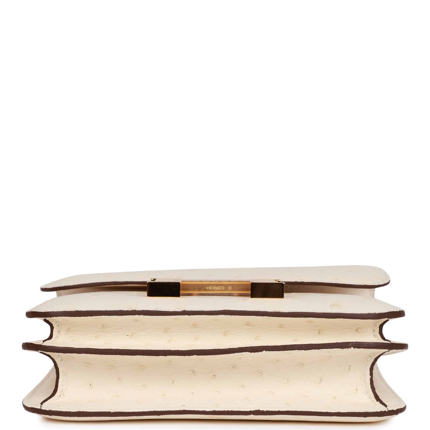 Luxury Hermes Constance 18 Nata Ostrich Gold Hardware