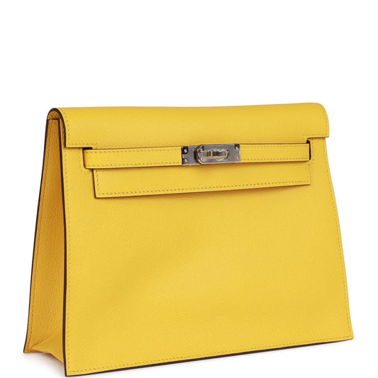 Luxury Hermes Kelly Danse Lime Evercolor Palladium Hardware