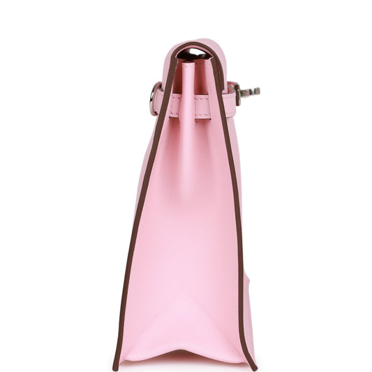 Luxury Hermes Kelly Danse Rose Sakura Swift Palladium Hardware