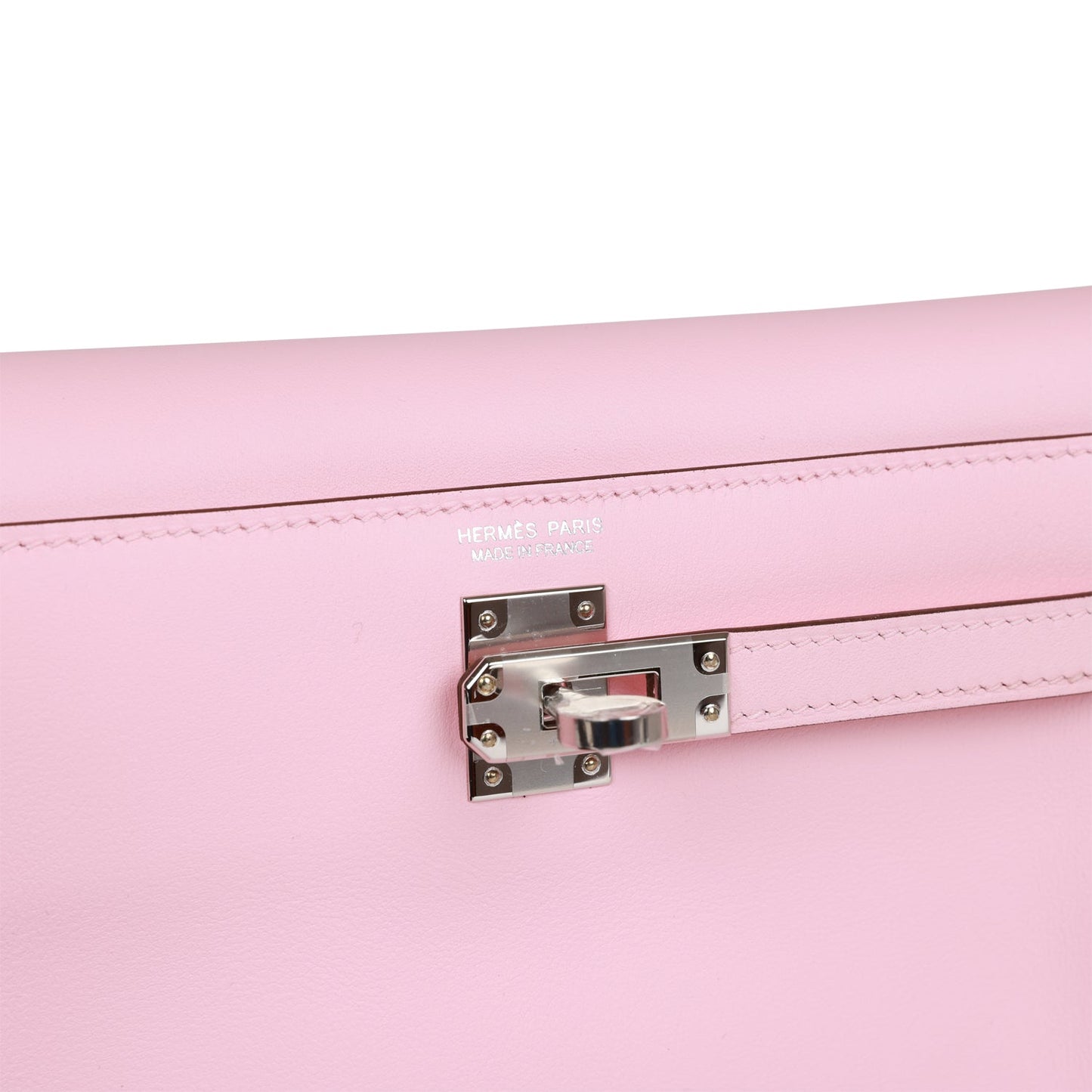 Luxury Hermes Kelly Danse Rose Sakura Swift Palladium Hardware