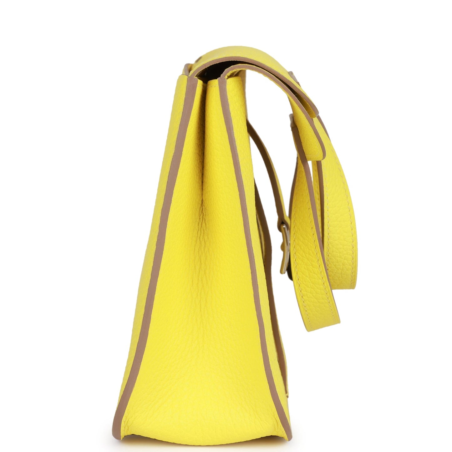 Luxury Hermes Halzan 25 Lime Clemence Palladium Hardware