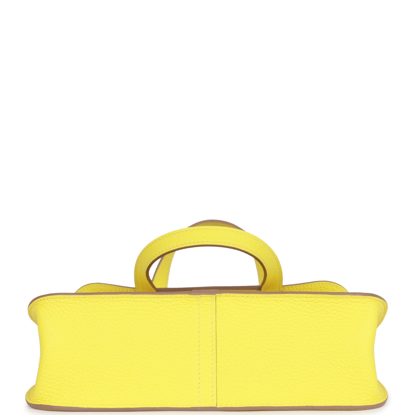 Luxury Hermes Halzan 25 Lime Clemence Palladium Hardware