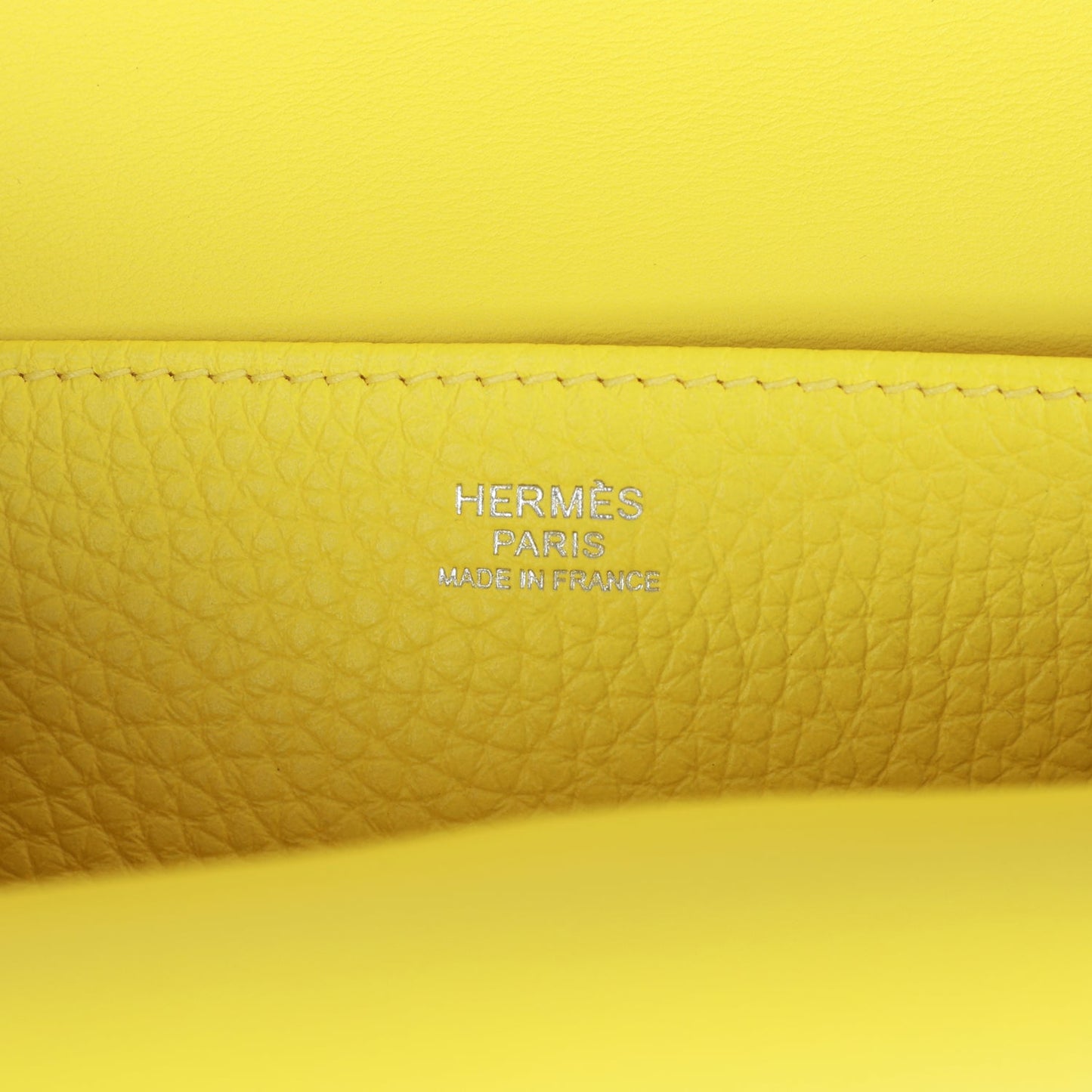 Luxury Hermes Halzan 25 Lime Clemence Palladium Hardware