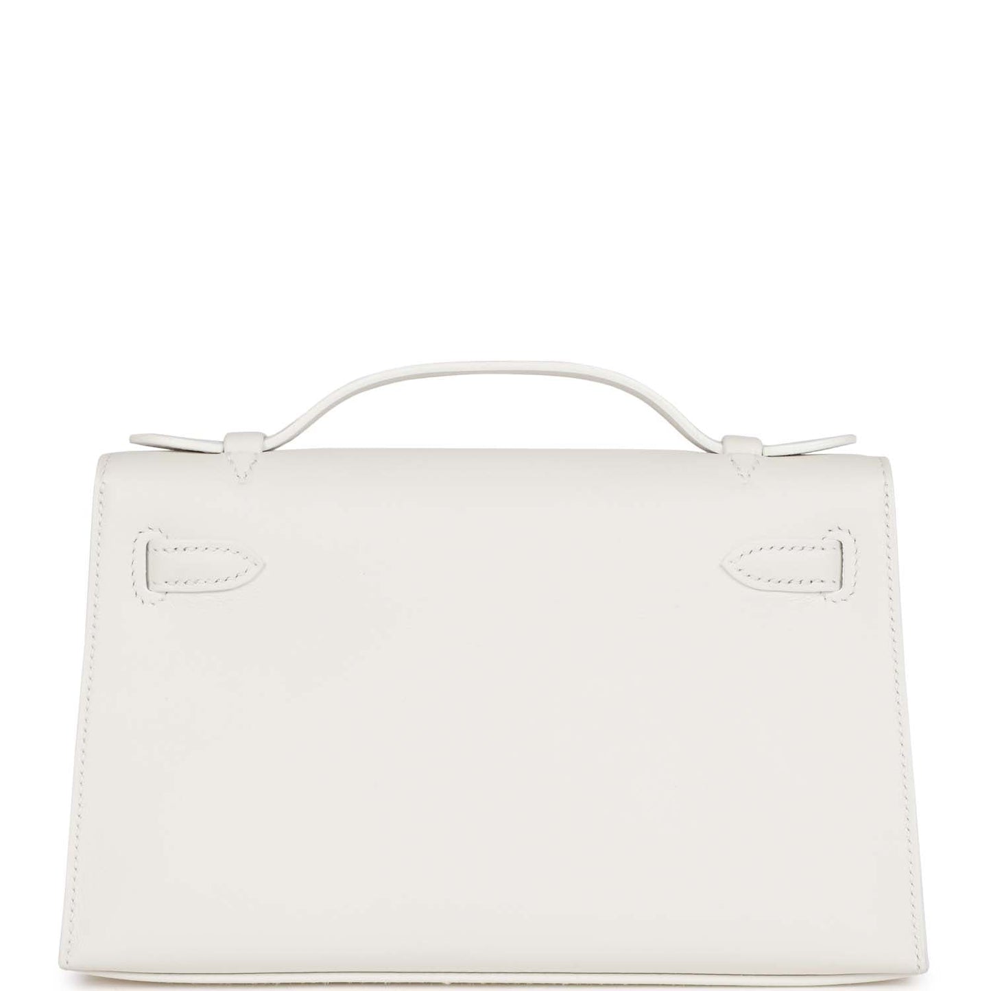 Luxury Hermes Kelly Pochette White Swift Gold Hardware