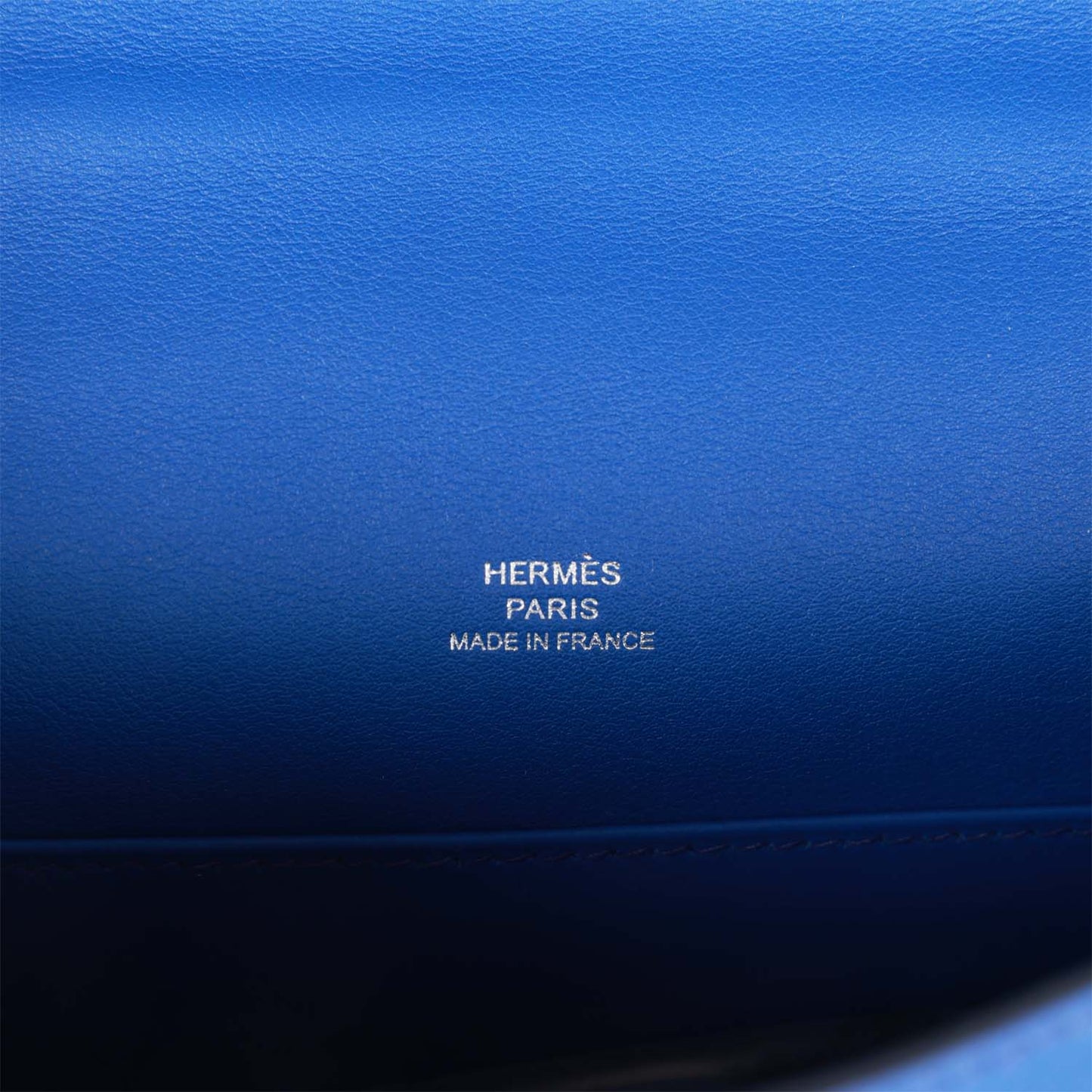 Luxury Hermes Kelly Pochette Bleu Royal Swift Palladium Hardware