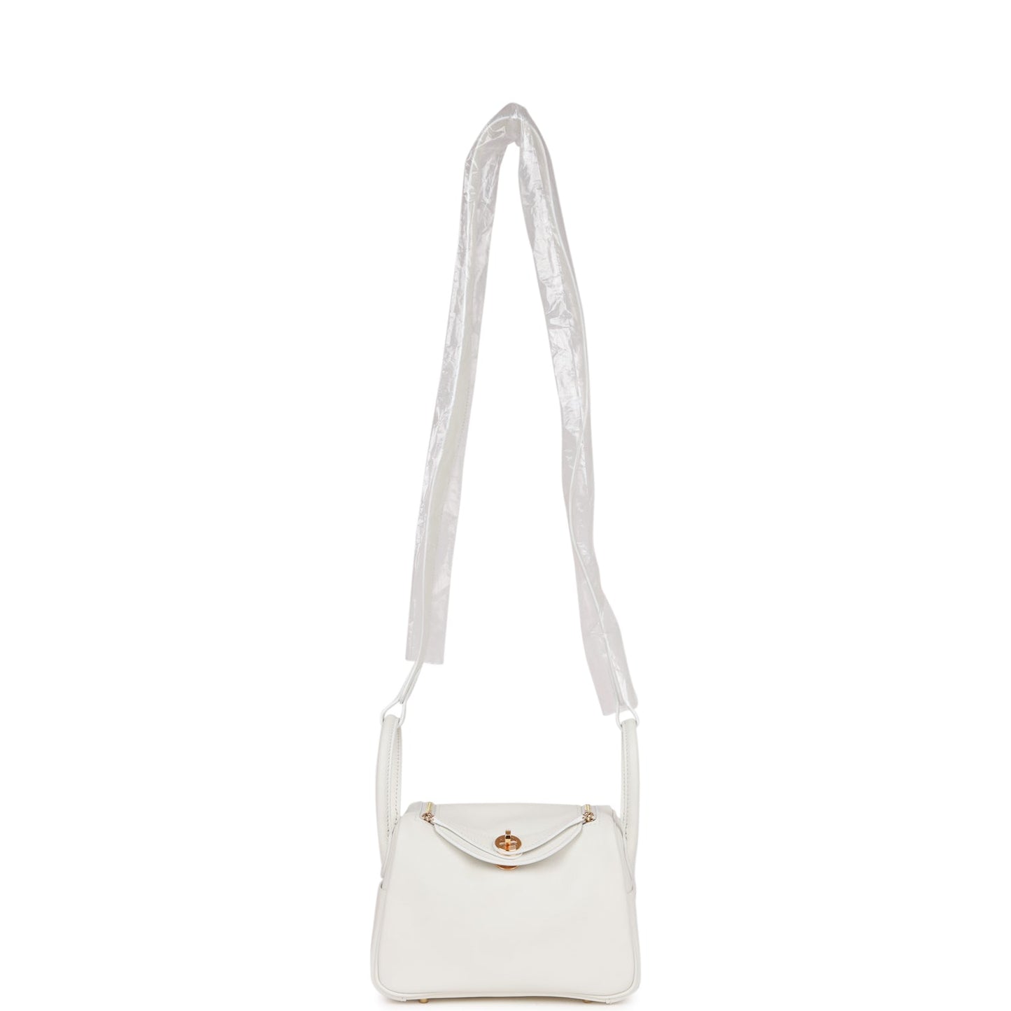 Luxury Hermes Mini Lindy White Swift Gold Hardware