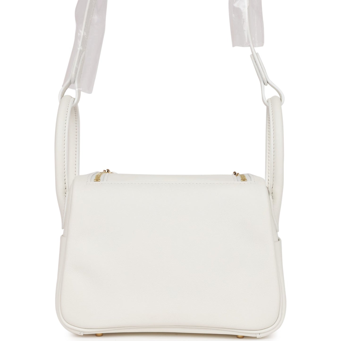Luxury Hermes Mini Lindy White Swift Gold Hardware