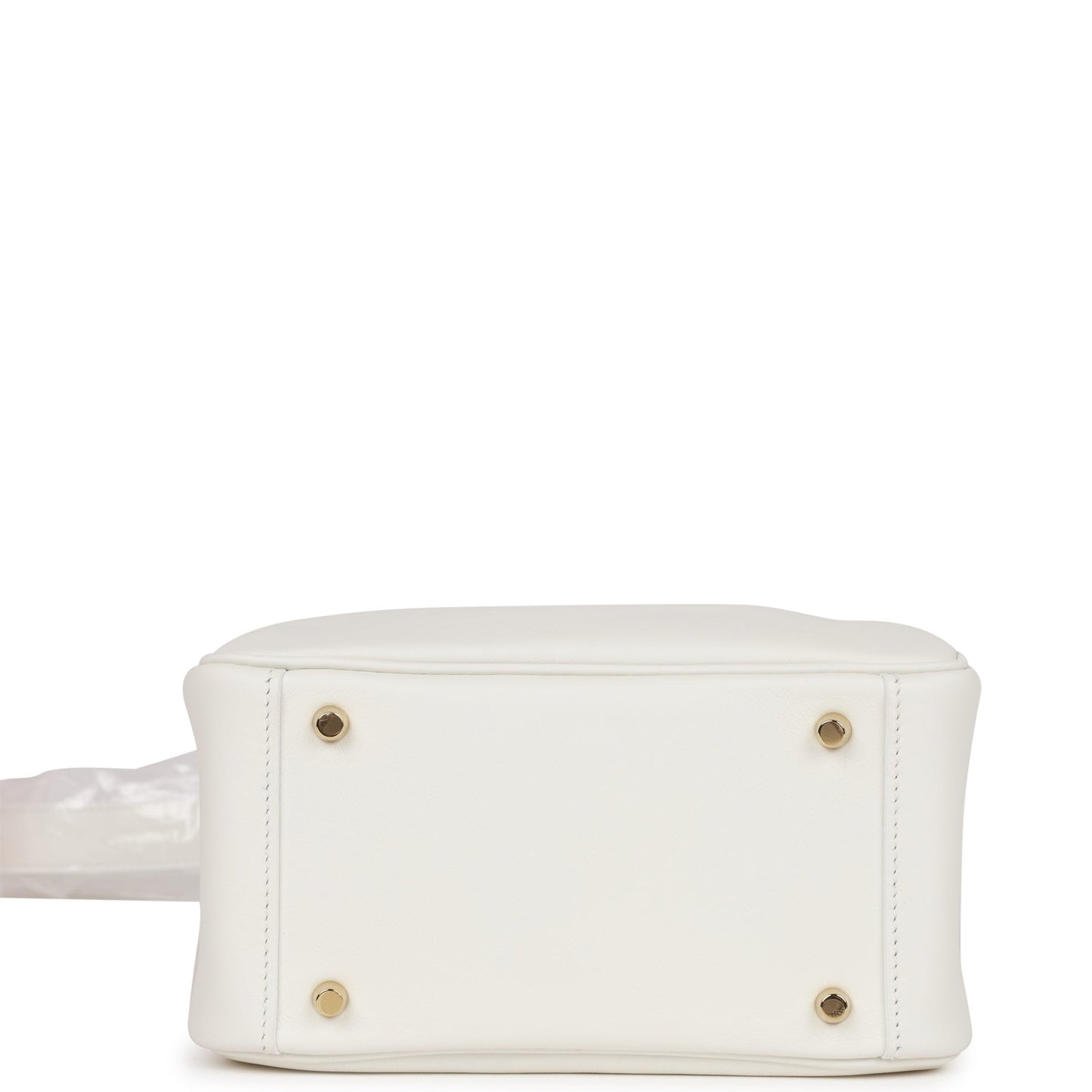Luxury Hermes Mini Lindy White Swift Gold Hardware