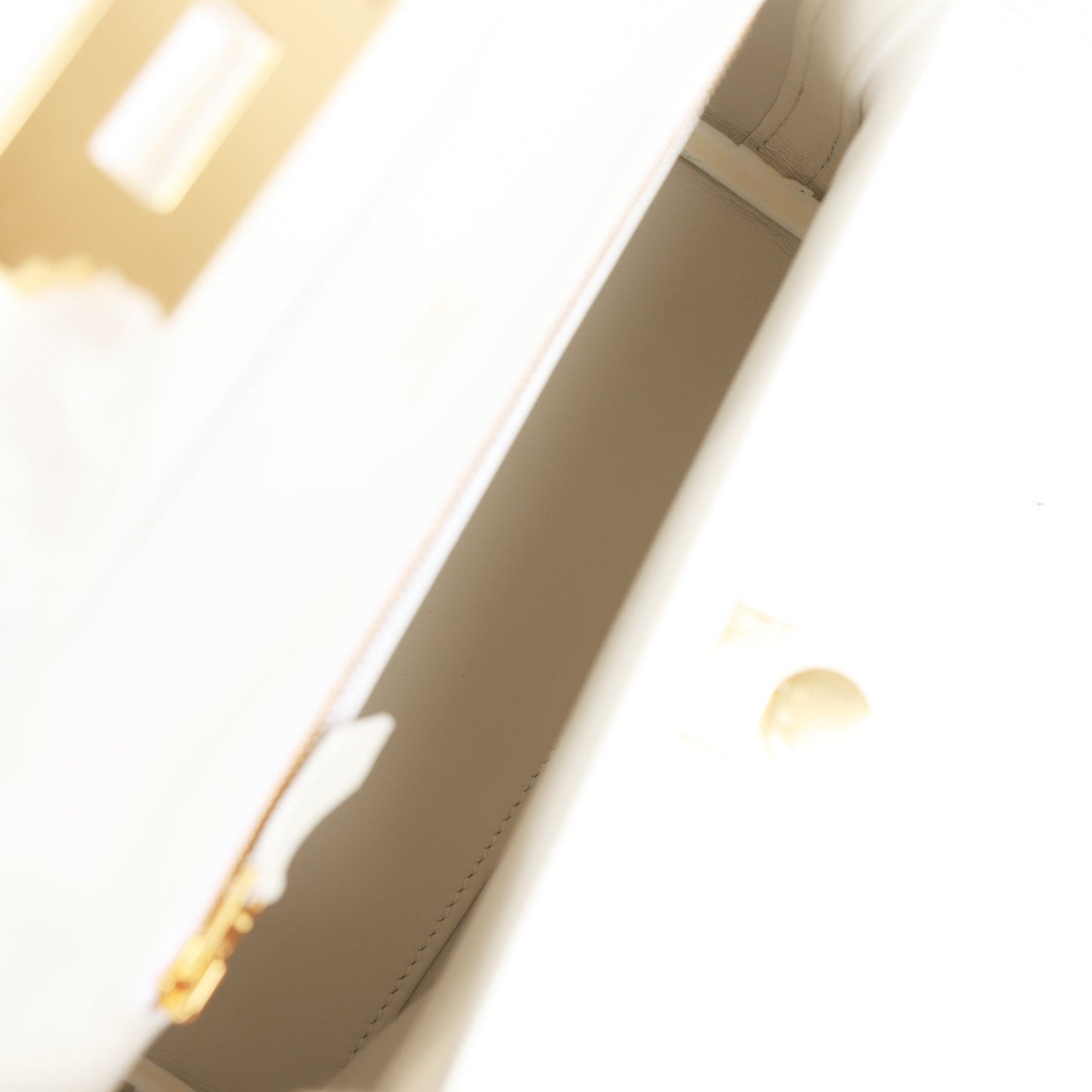 Luxury Hermes Mini 24/24 Bag White Evercolor and Swift Gold Hardware
