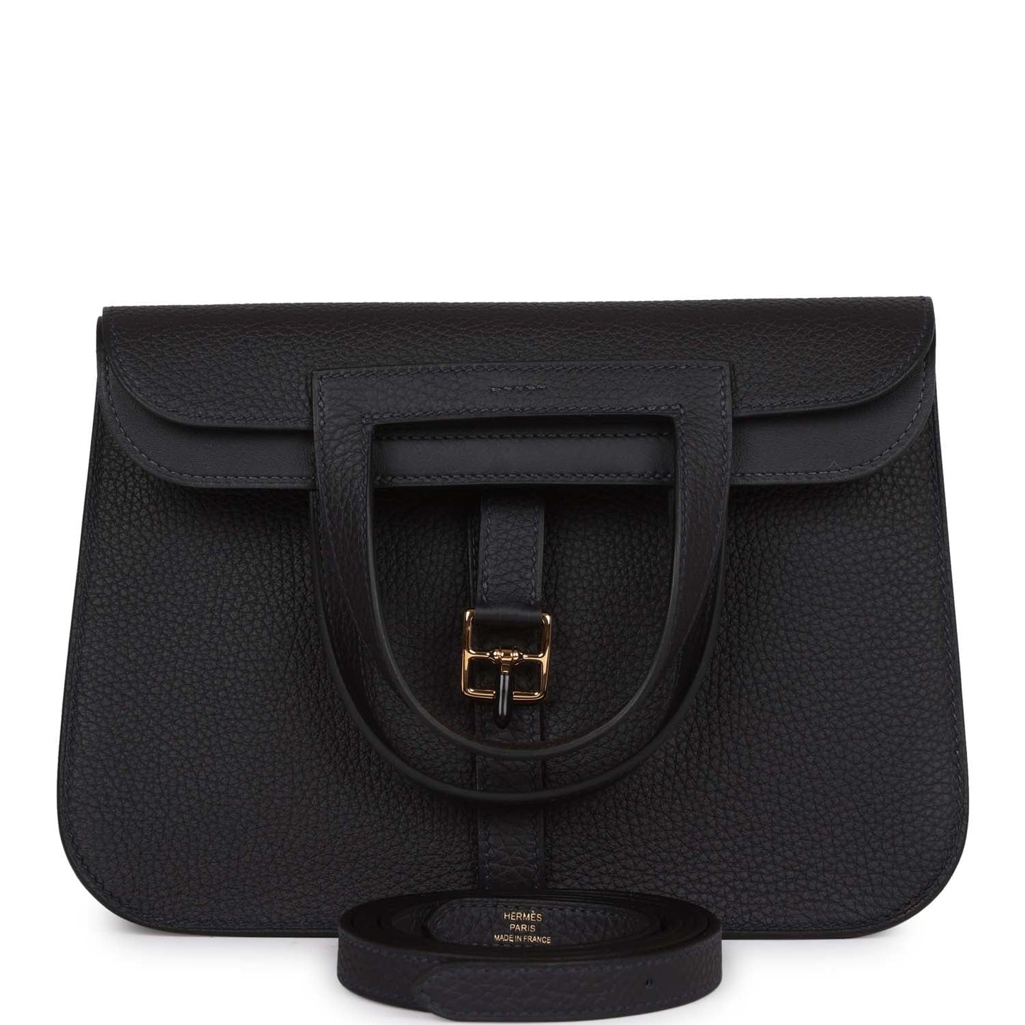 Luxury Hermes Halzan 25 Caban Clemence Gold Hardware
