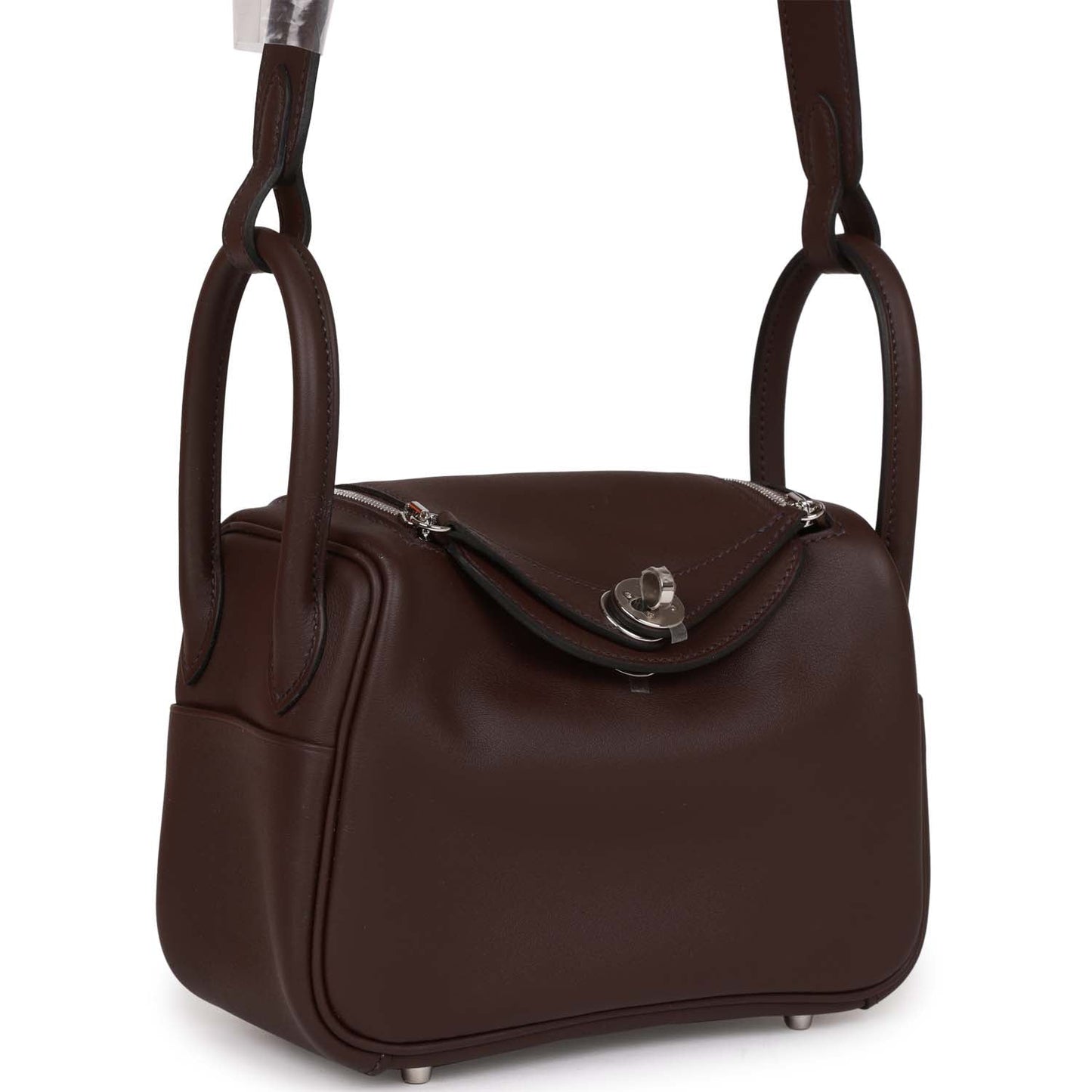 Luxury Hermes Mini Lindy Rouge Sellier Verso Swift Palladium Hardware