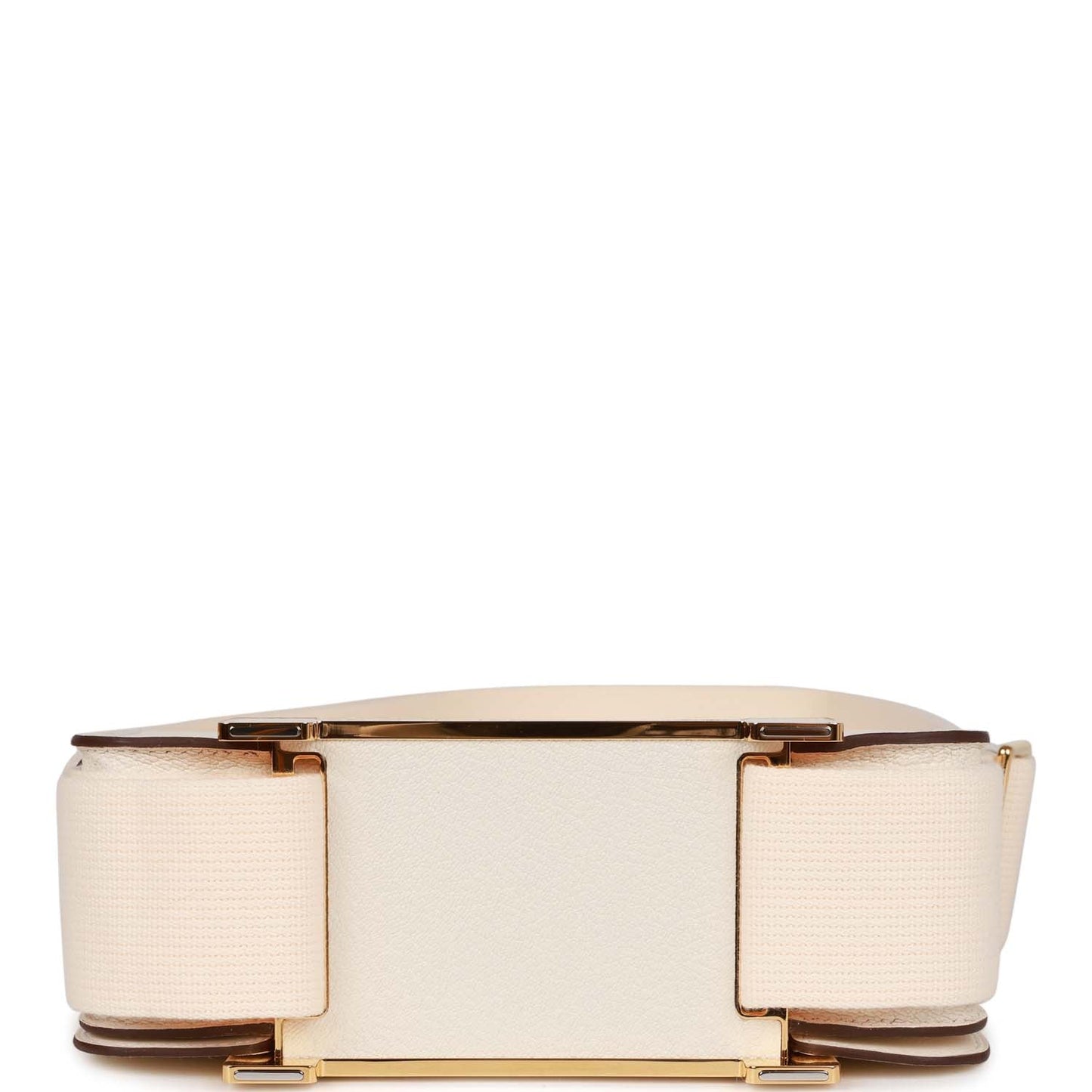 Luxury Hermes Geta Bag Nata Chevre Gold Hardware