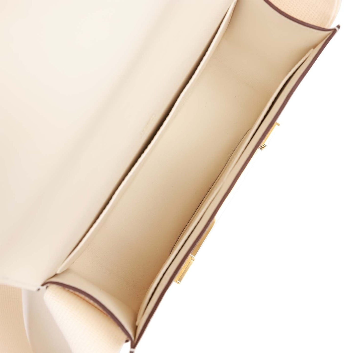 Luxury Hermes Geta Bag Nata Chevre Gold Hardware