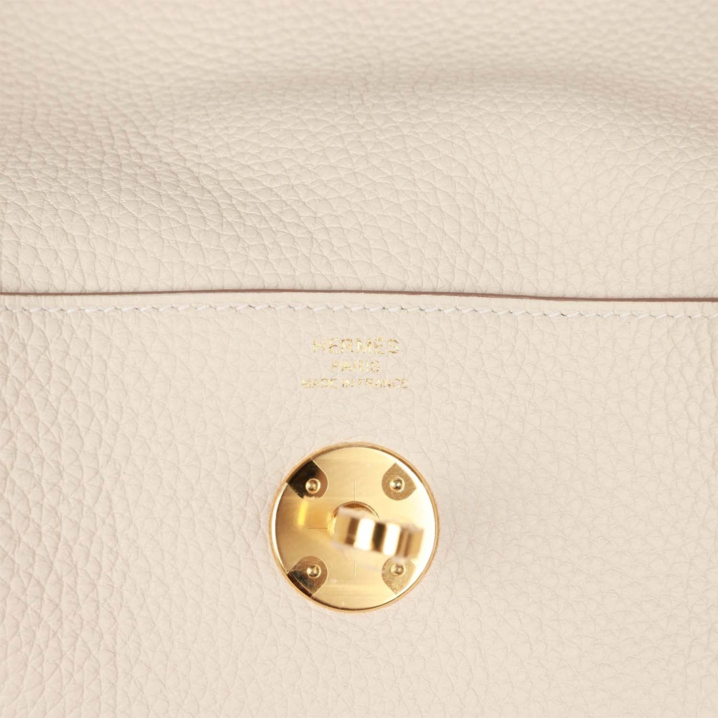 Luxury Hermes Lindy 26 Craie Clemence Gold Hardware