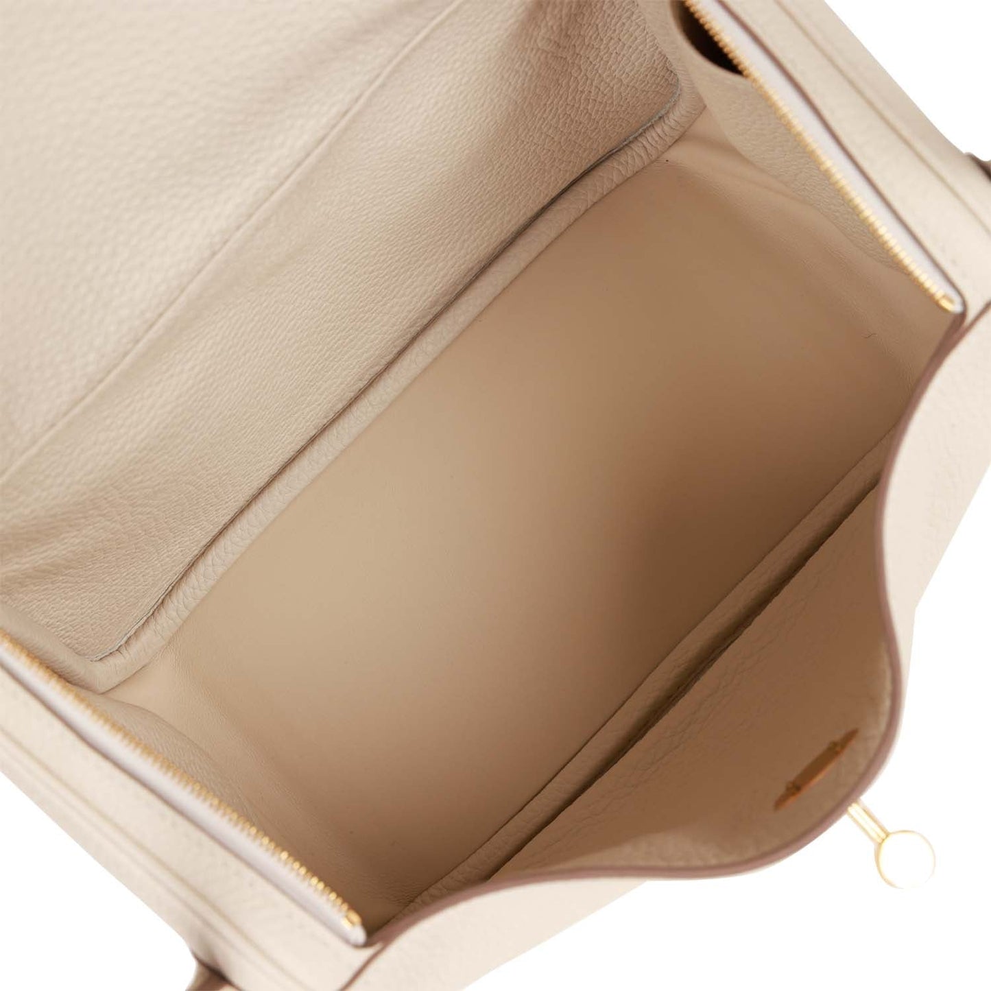 Luxury Hermes Lindy 26 Craie Clemence Gold Hardware