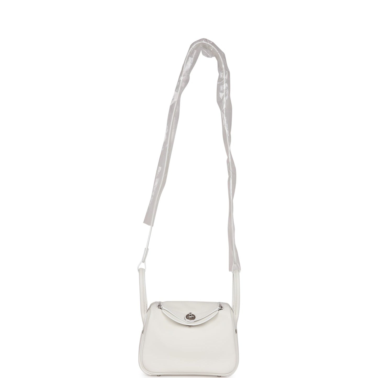 Luxury Hermes Mini Lindy White Swift Palladium Hardware
