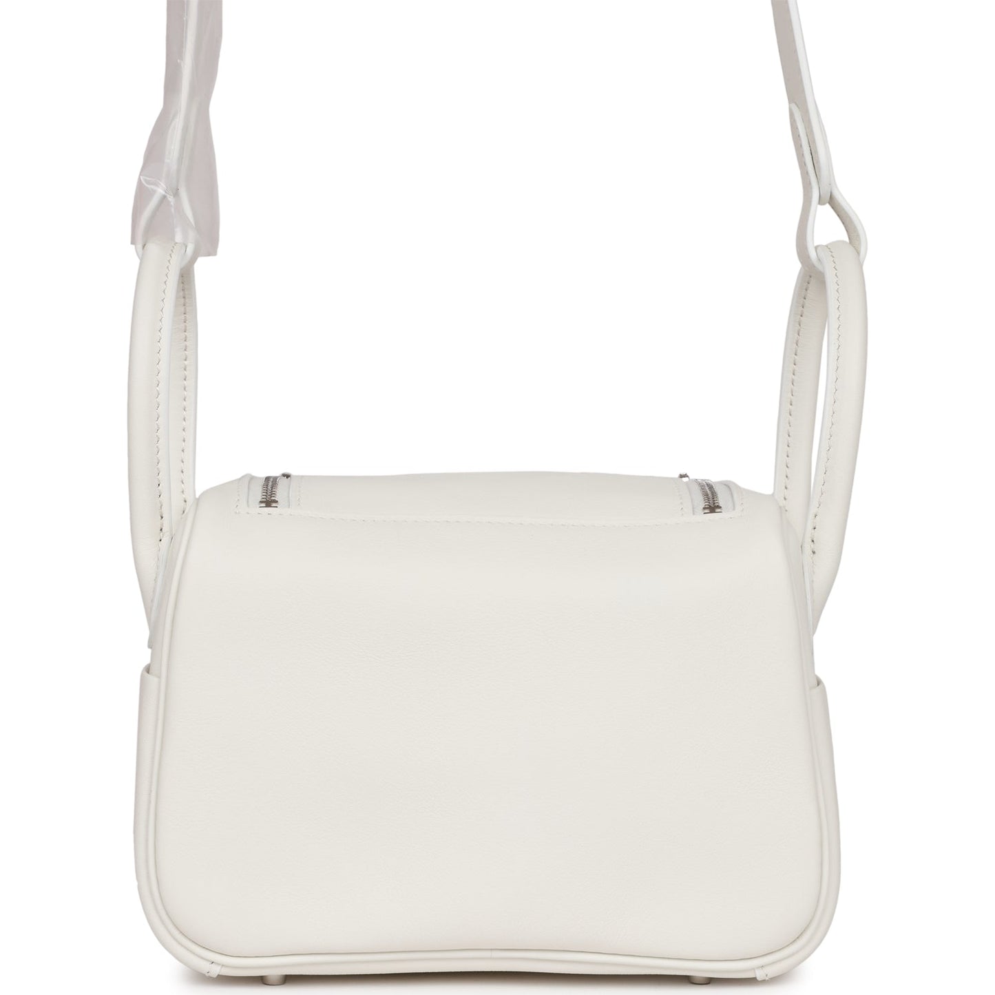 Luxury Hermes Mini Lindy White Swift Palladium Hardware