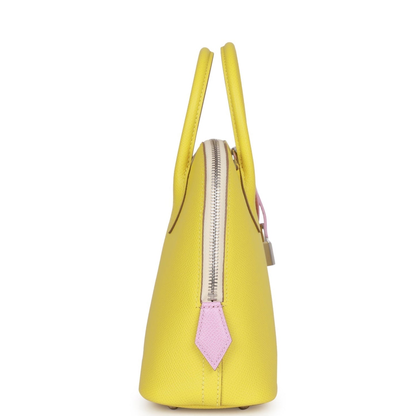 Luxury Hermes 1923 Bolide 25 Tricolor Lime, Mauve Sylvestre, and Nata Epsom Palladium Hardware