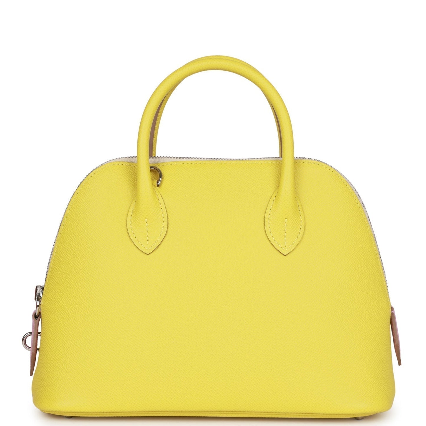 Luxury Hermes 1923 Bolide 25 Tricolor Lime, Mauve Sylvestre, and Nata Epsom Palladium Hardware