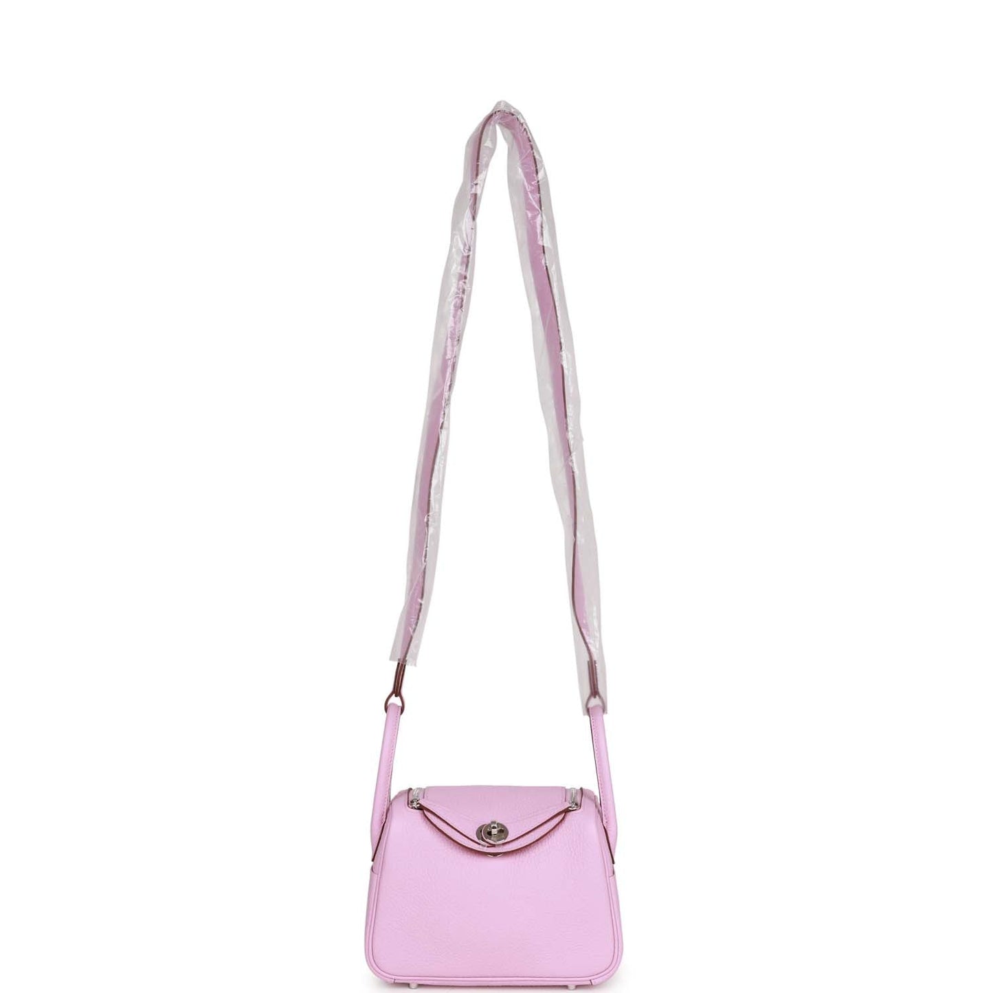Luxury Hermes Mini Lindy Mauve Sylvestre Clemence Palladium Hardware