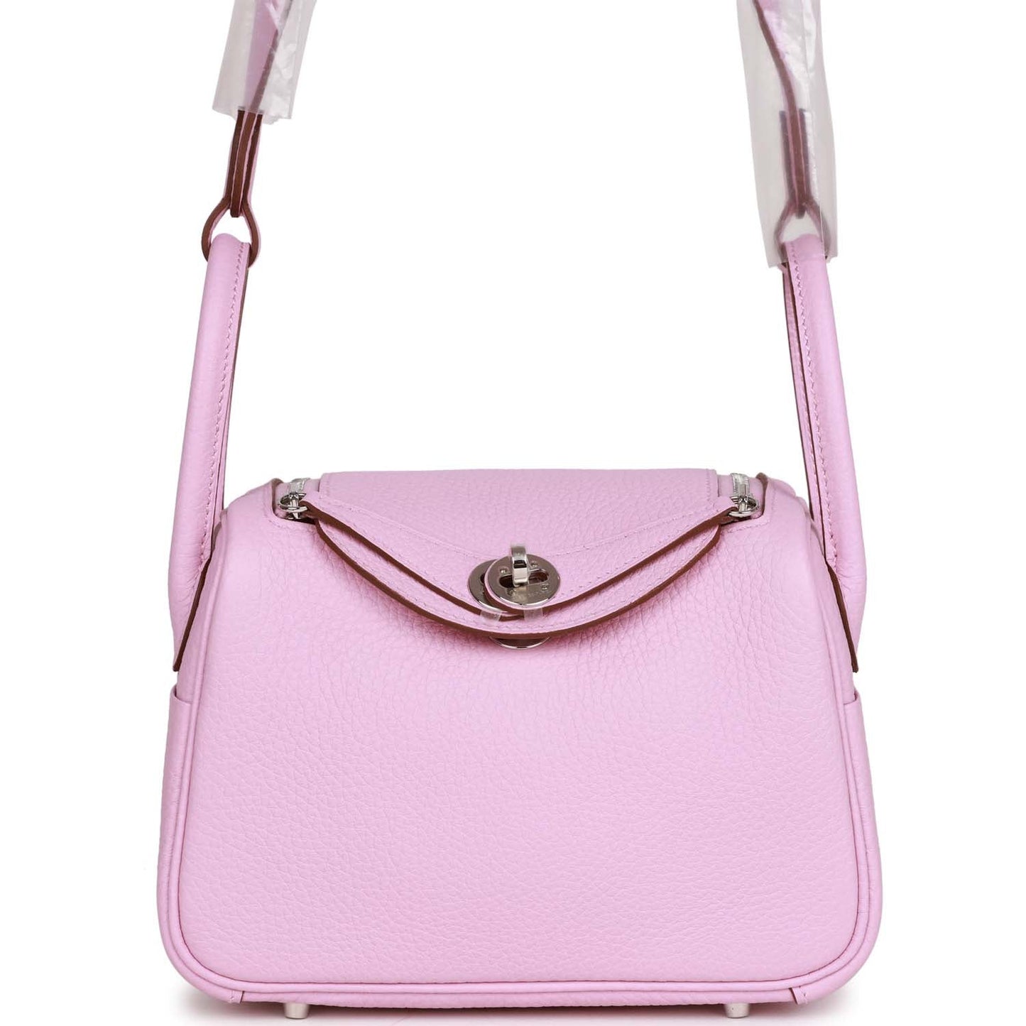 Luxury Hermes Mini Lindy Mauve Sylvestre Clemence Palladium Hardware