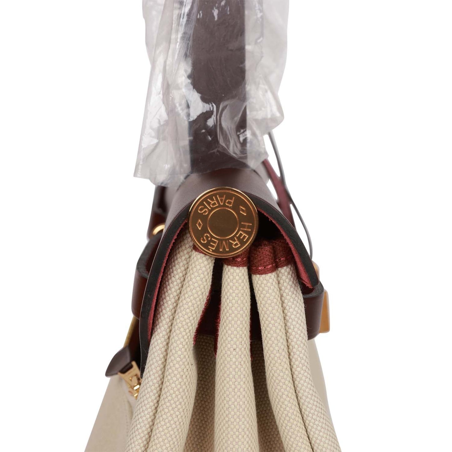 Luxury Hermes Herbag Zip PM 31 Beton Toile H Berline Rouge Sellier Hunter Gold Hardware