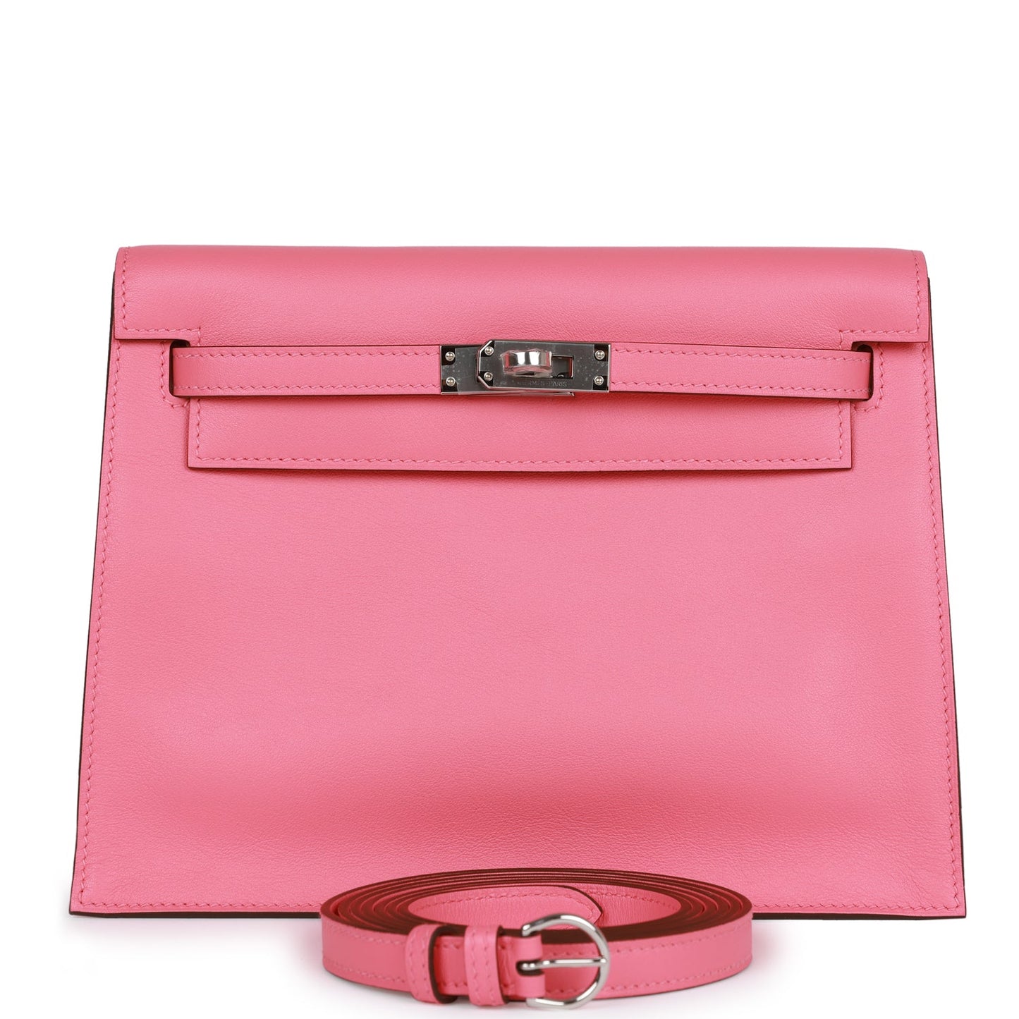 Luxury Hermes Kelly Danse Rose Azalee Swfit Palladium Hardware