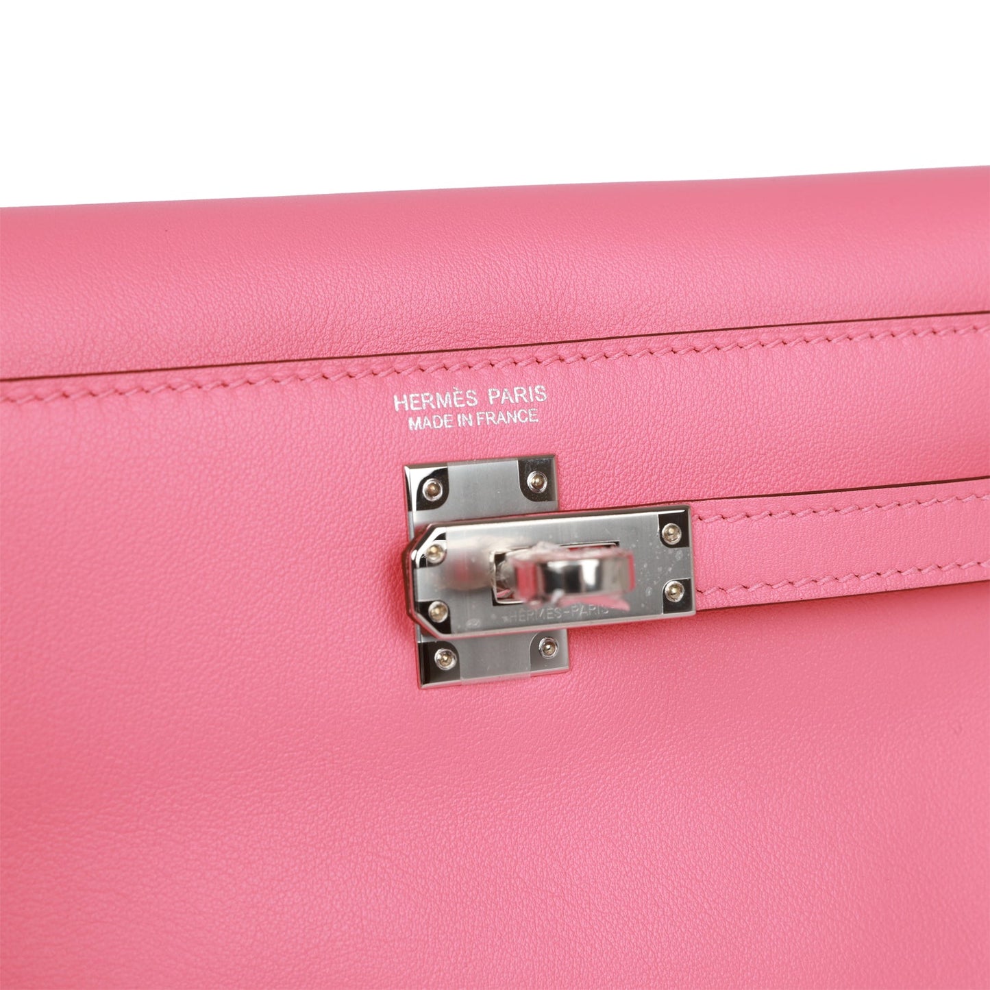Luxury Hermes Kelly Danse Rose Azalee Swfit Palladium Hardware
