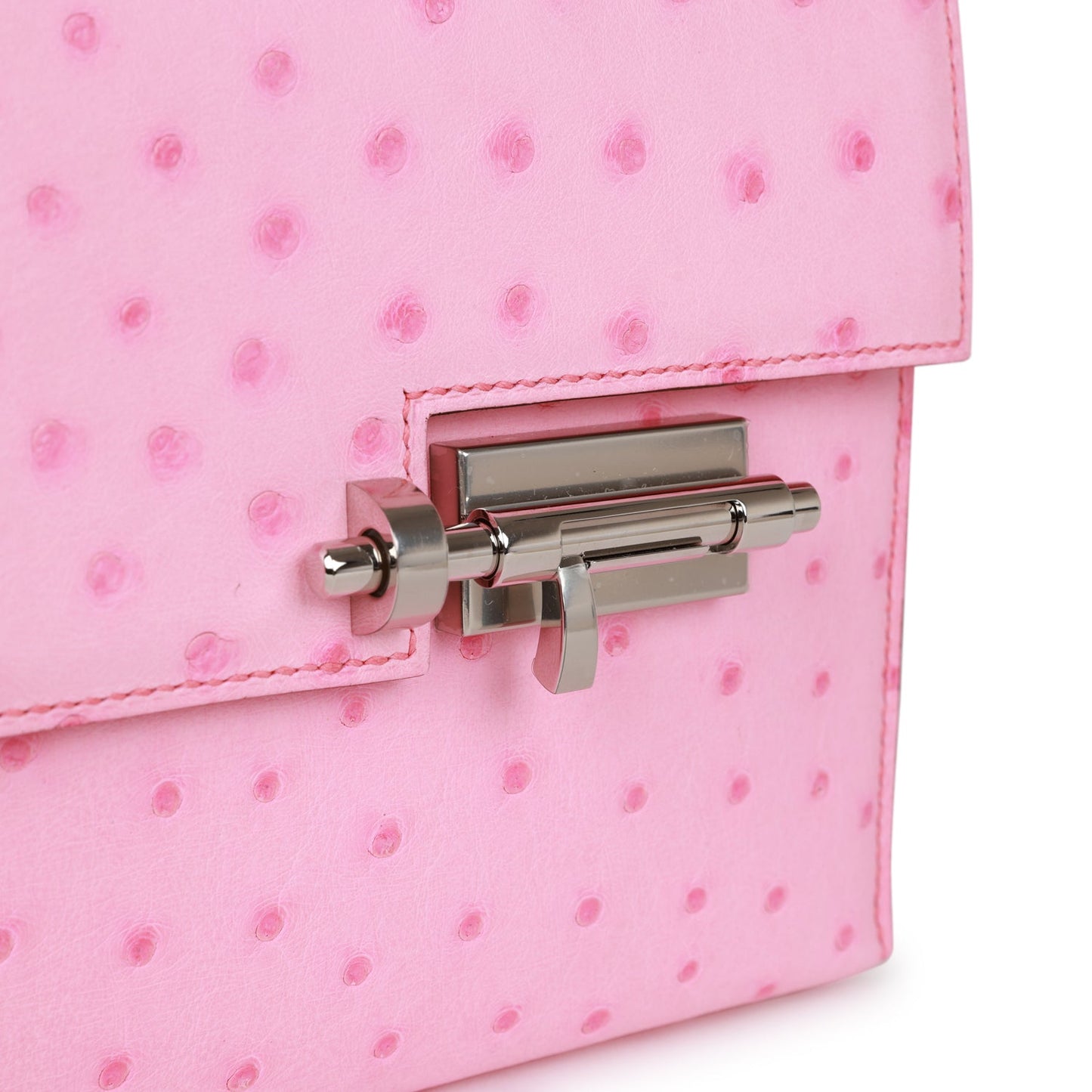 Luxury Hermes Mini Verrou Chaine Bag Bubblegum Ostrich Palladium Hardware