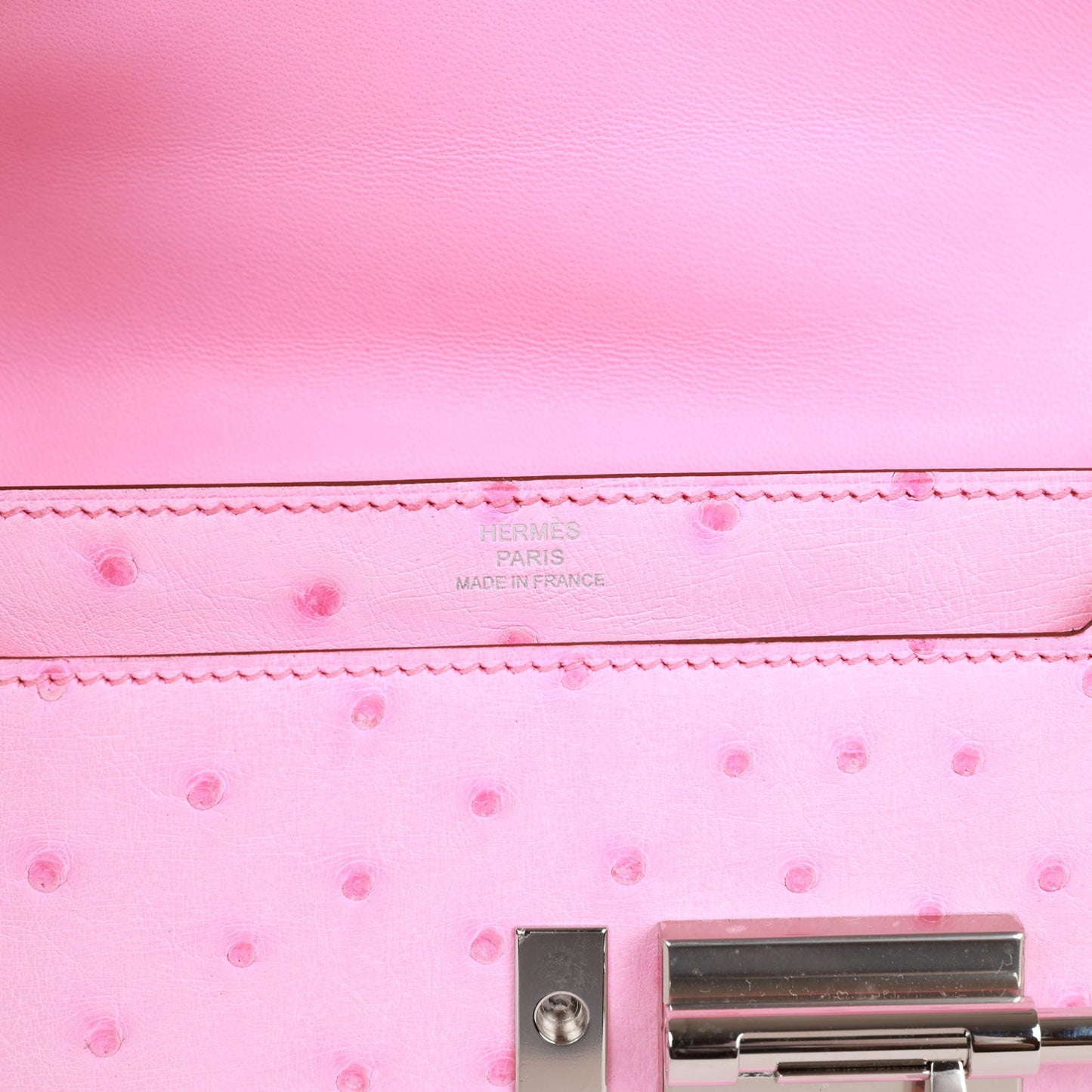 Luxury Hermes Mini Verrou Chaine Bag Bubblegum Ostrich Palladium Hardware