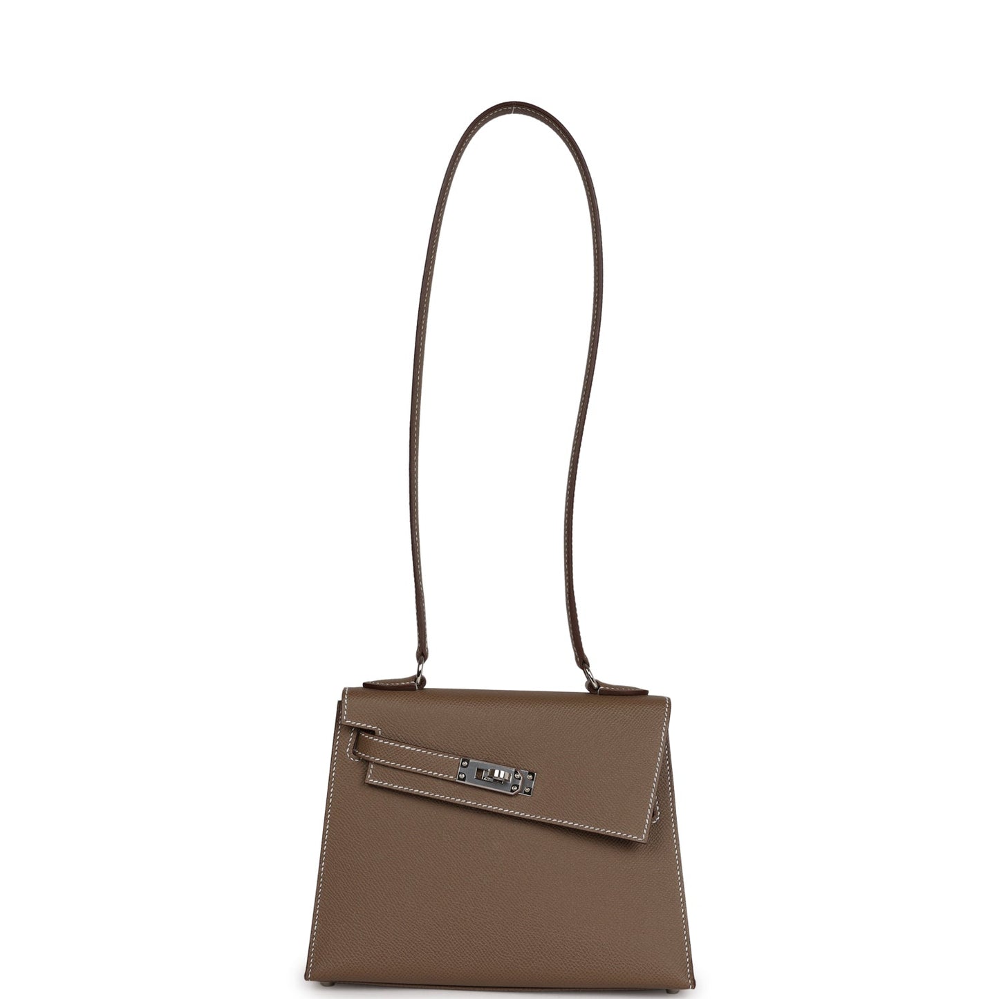 Luxury Hermes Kelly Sellier en Desordre 20 Etoupe Epsom Palladium Hardware