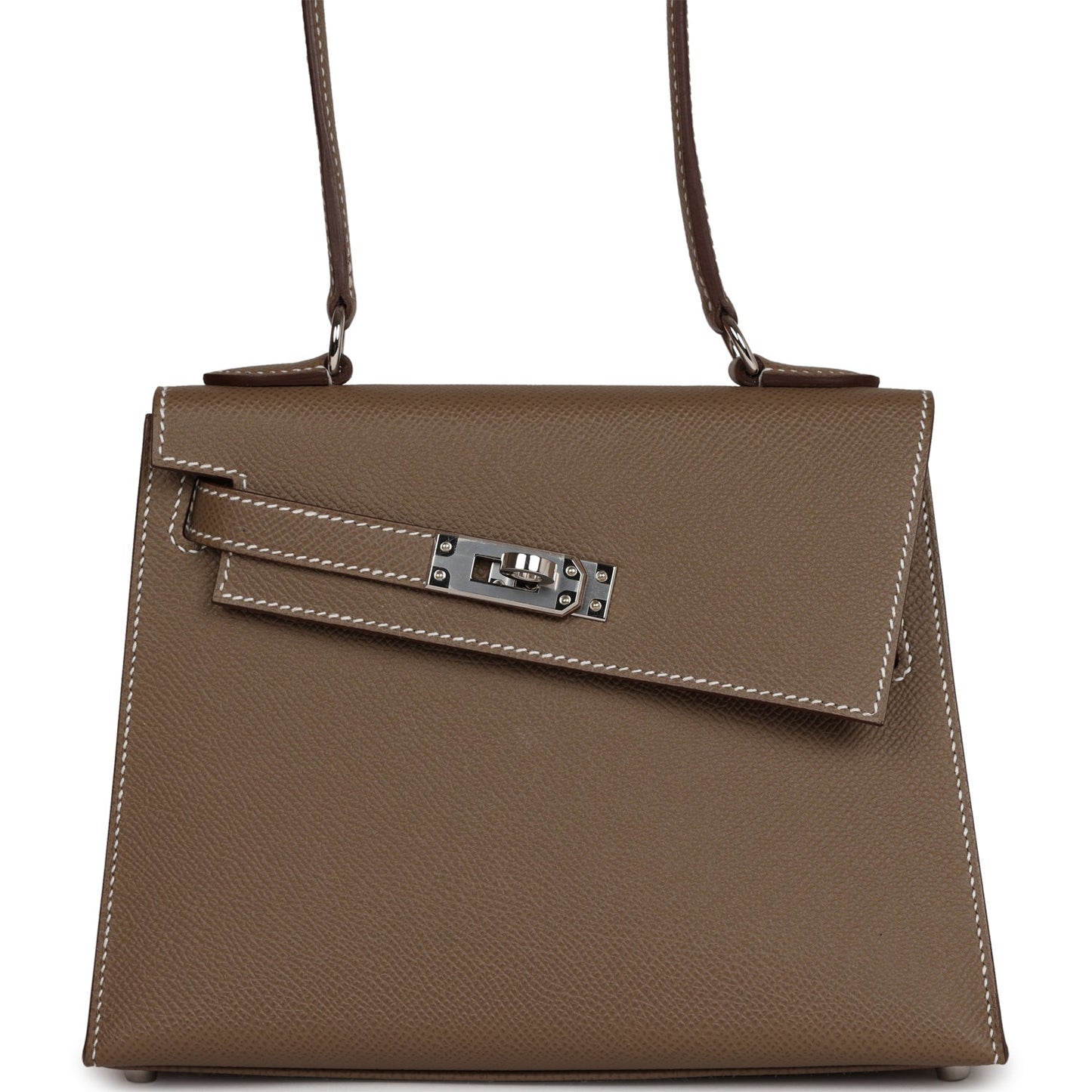 Luxury Hermes Kelly Sellier en Desordre 20 Etoupe Epsom Palladium Hardware