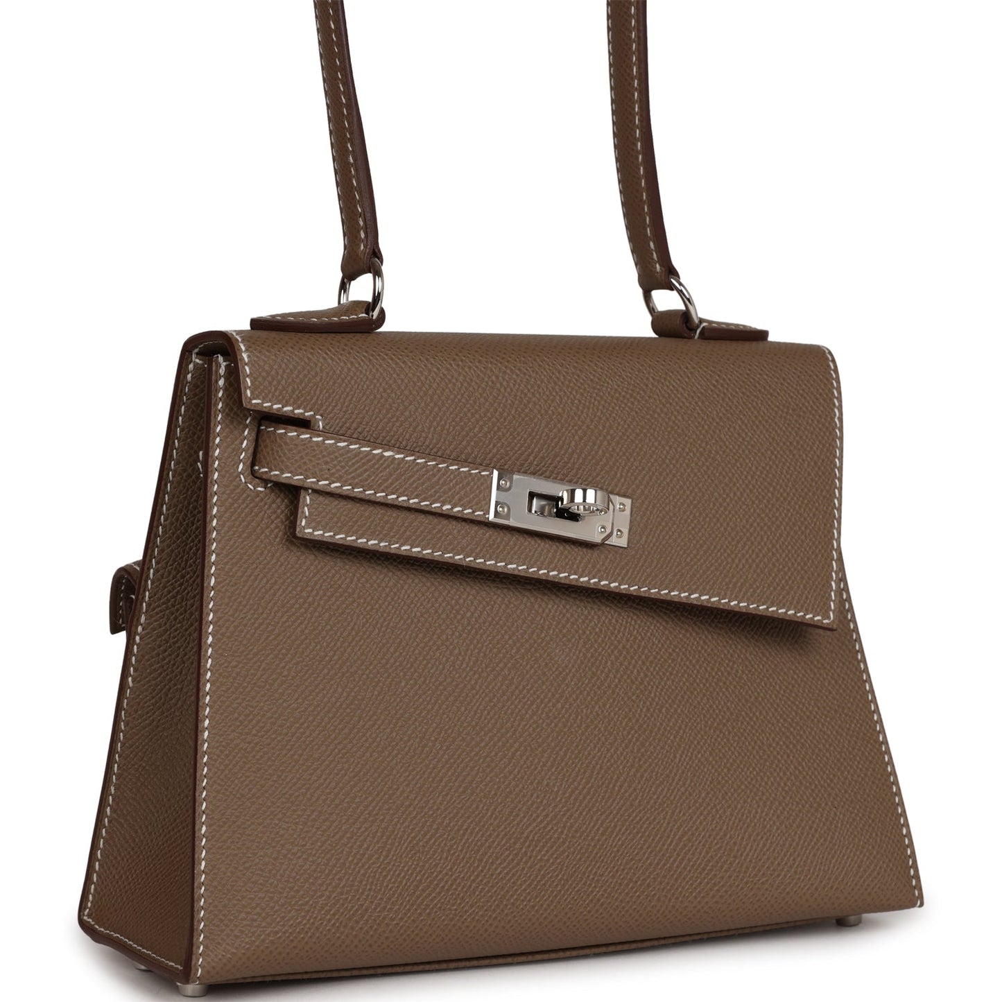 Luxury Hermes Kelly Sellier en Desordre 20 Etoupe Epsom Palladium Hardware