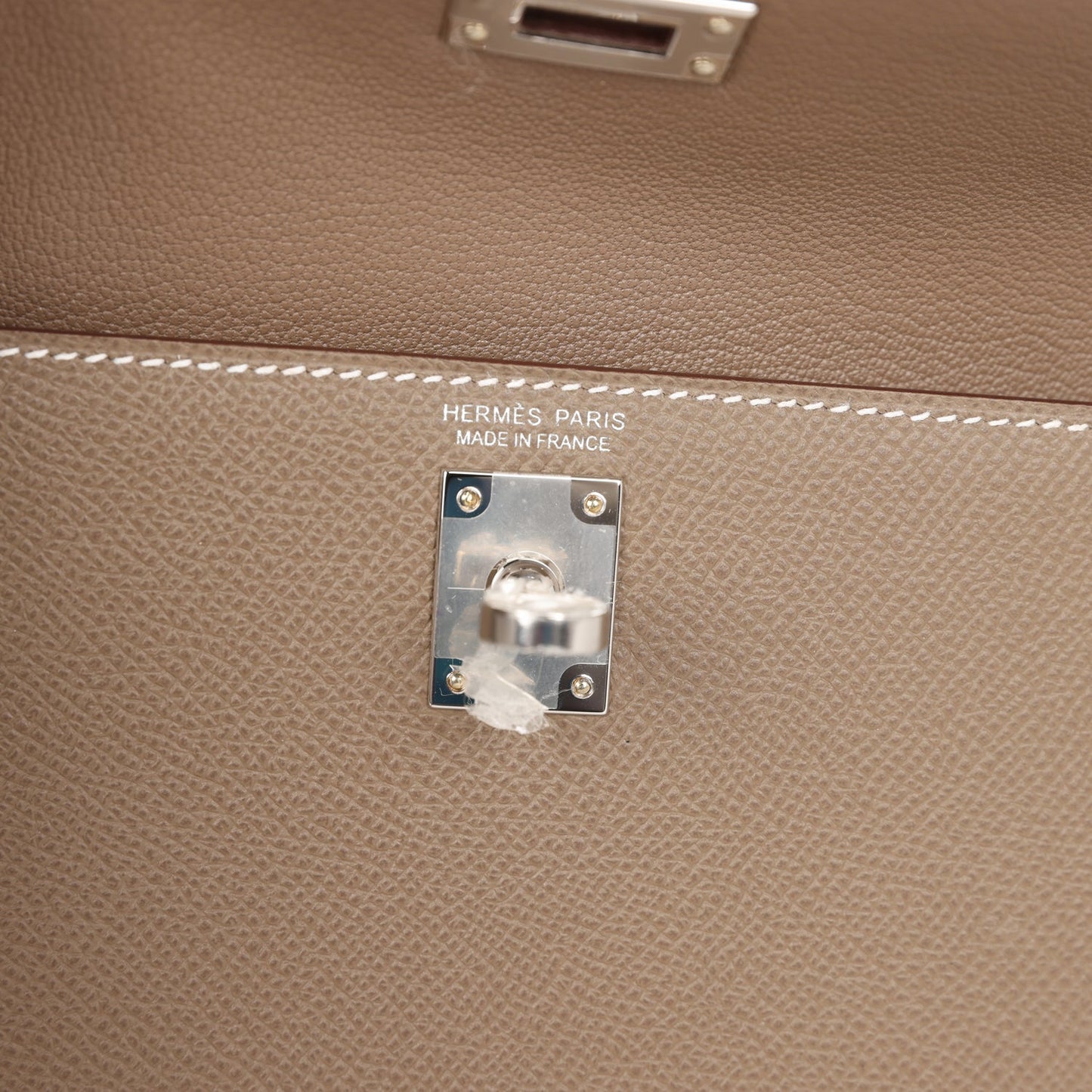 Luxury Hermes Kelly Sellier en Desordre 20 Etoupe Epsom Palladium Hardware