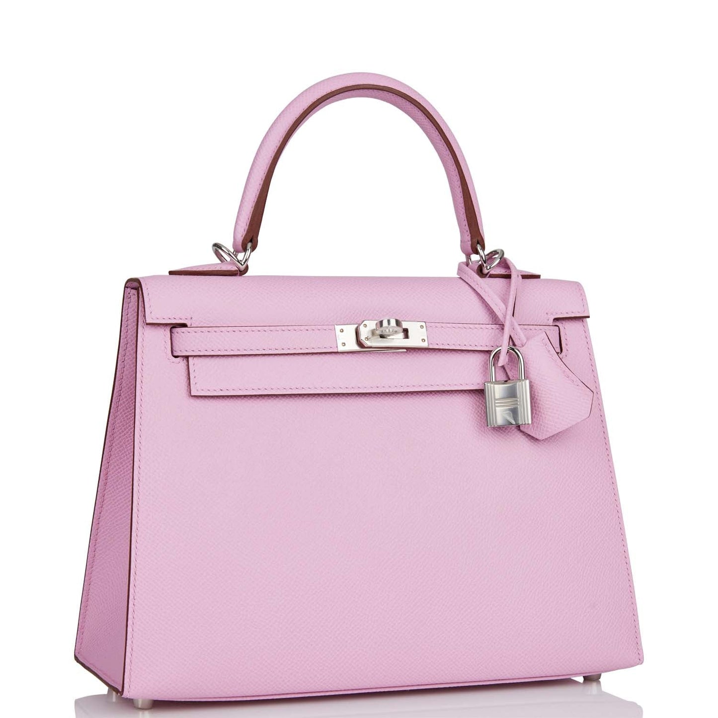 Luxury Hermes Kelly Sellier 25 Mauve Sylvestre Epsom Palladium Hardware