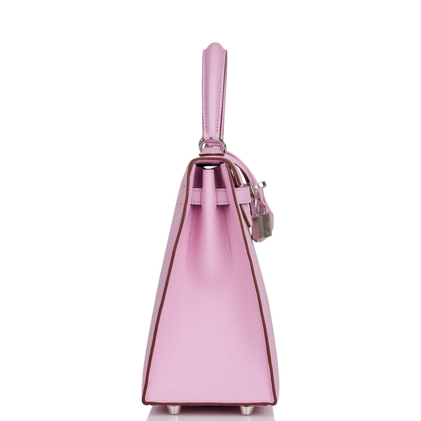 Luxury Hermes Kelly Sellier 25 Mauve Sylvestre Epsom Palladium Hardware