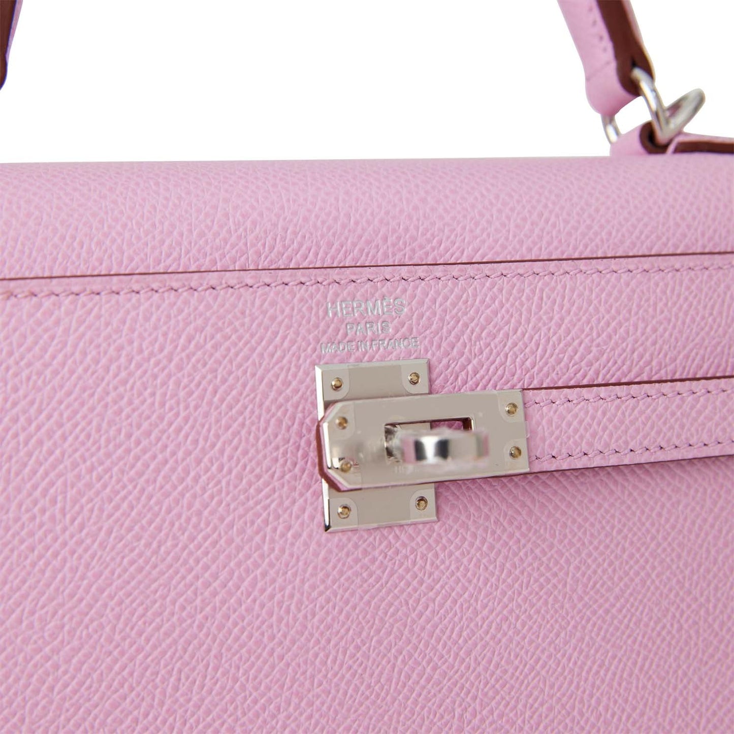 Luxury Hermes Kelly Sellier 25 Mauve Sylvestre Epsom Palladium Hardware